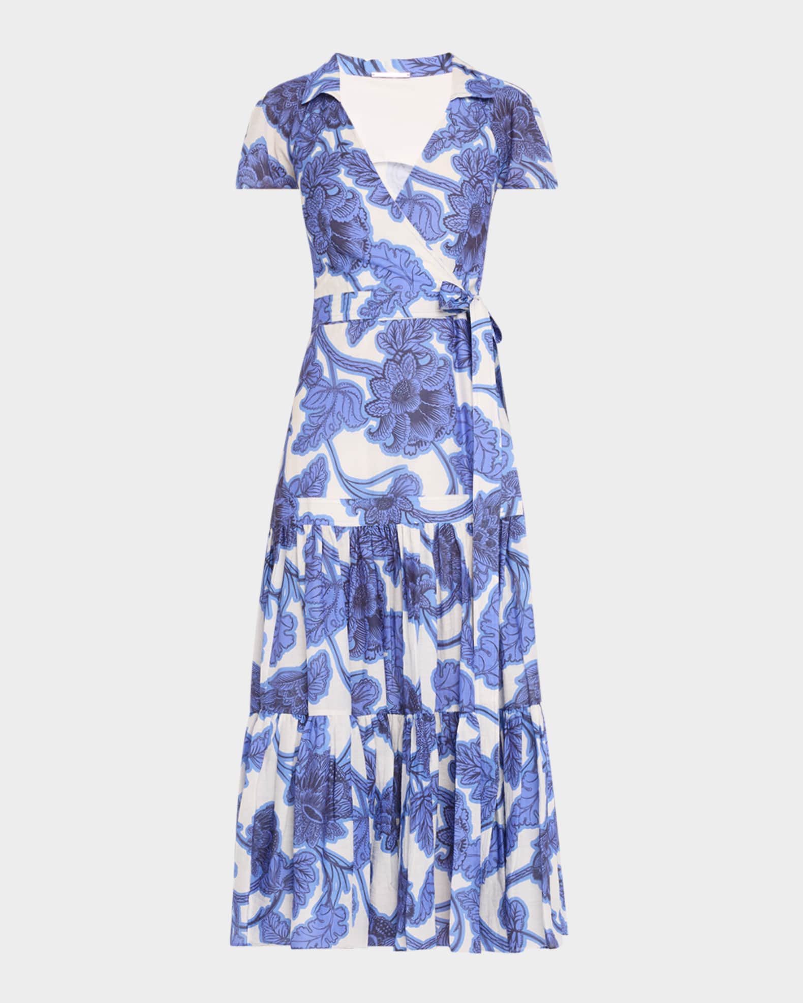 Avanna Floral Short-Sleeve Wrap Dress 0