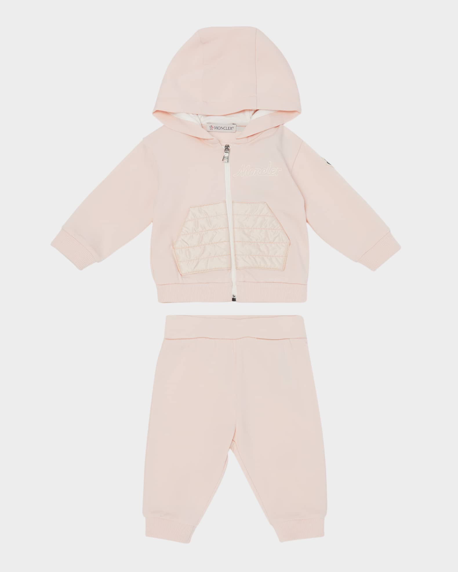 Girl's Two-Piece Logo-Embroidered Set, Size 3M-3 0