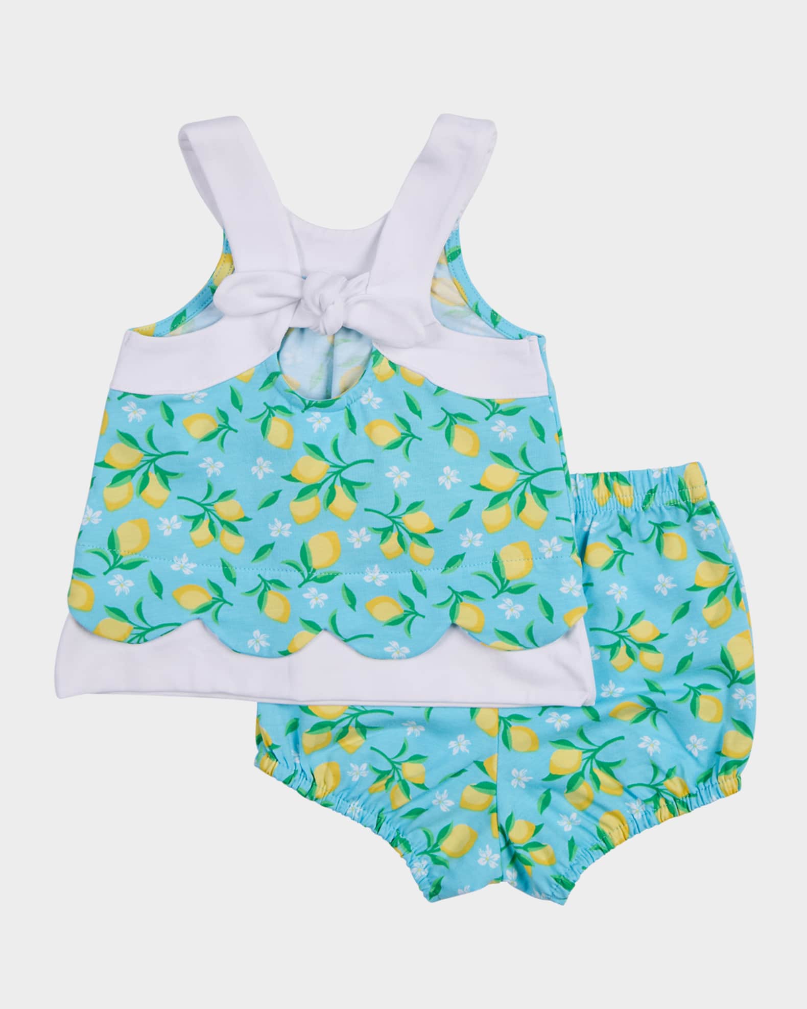 Girl's Lemon-Print Dress and Bloomers Set, Size 3M-24M 1