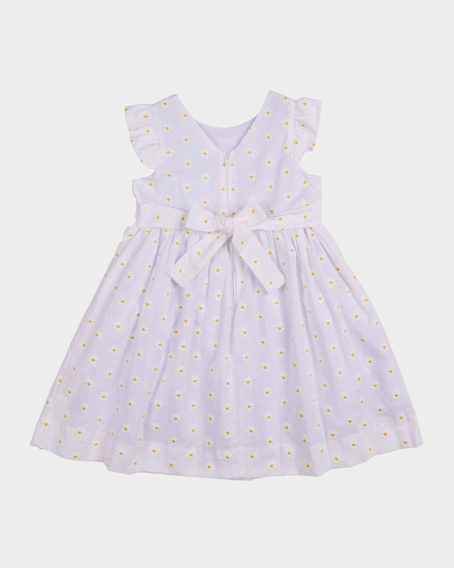 Girl's Embroidered Daisy Flutter-Sleeve Dress, Size 2-6 1