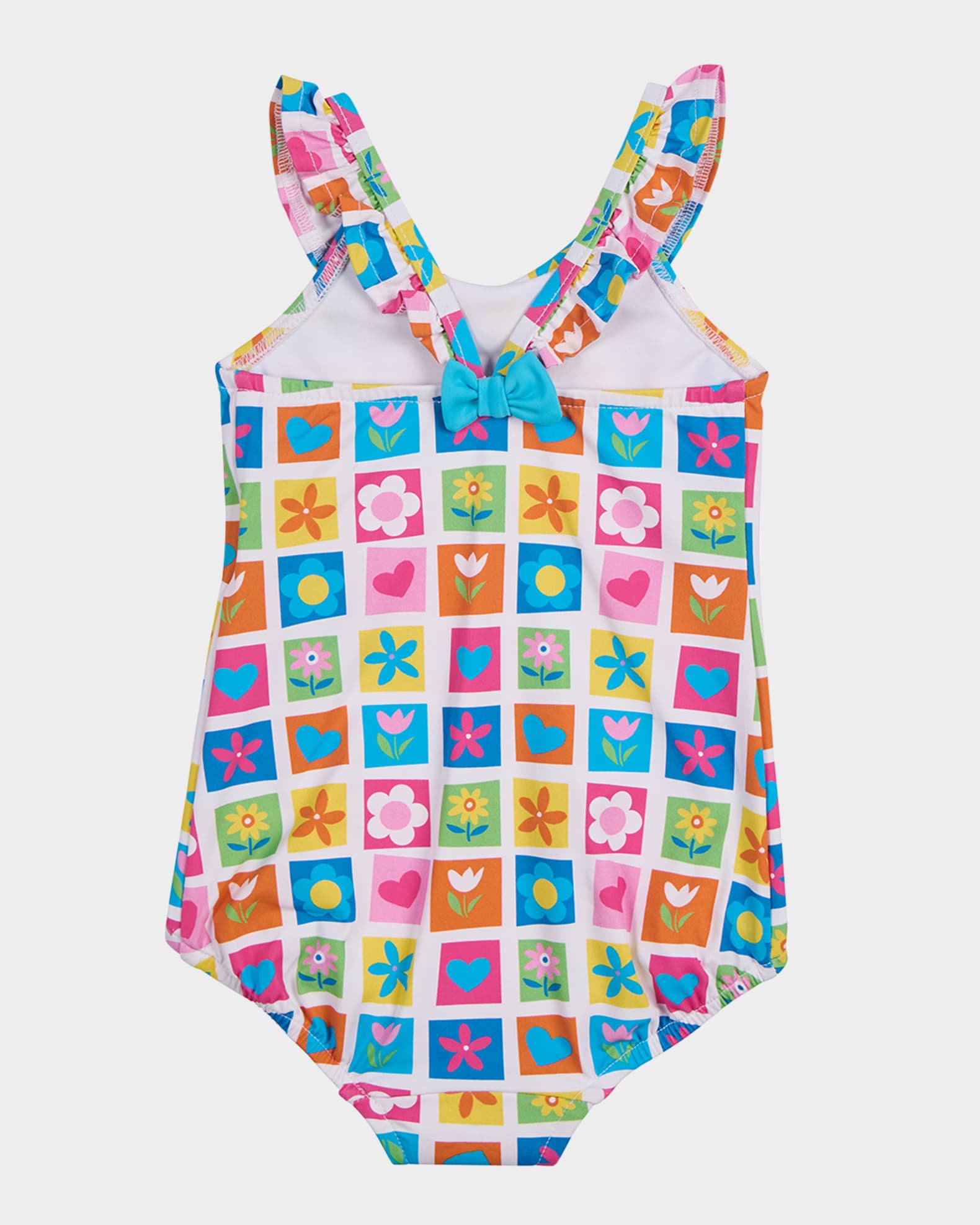 Girl's Patchwork Floral-Print One-Piece Swimsuit, Size 2-6 1