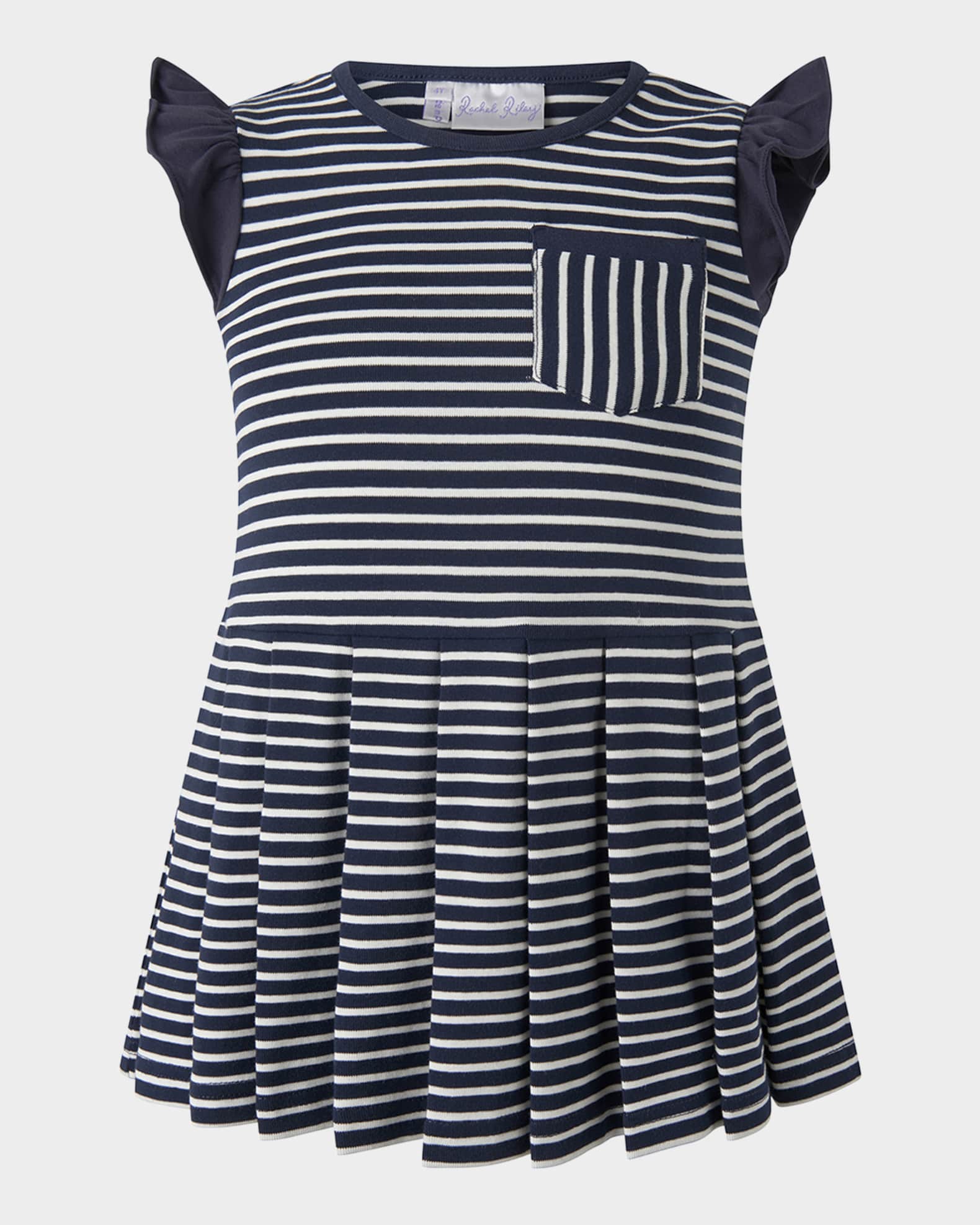 Girl's Breton Striped Tennis Dress 0