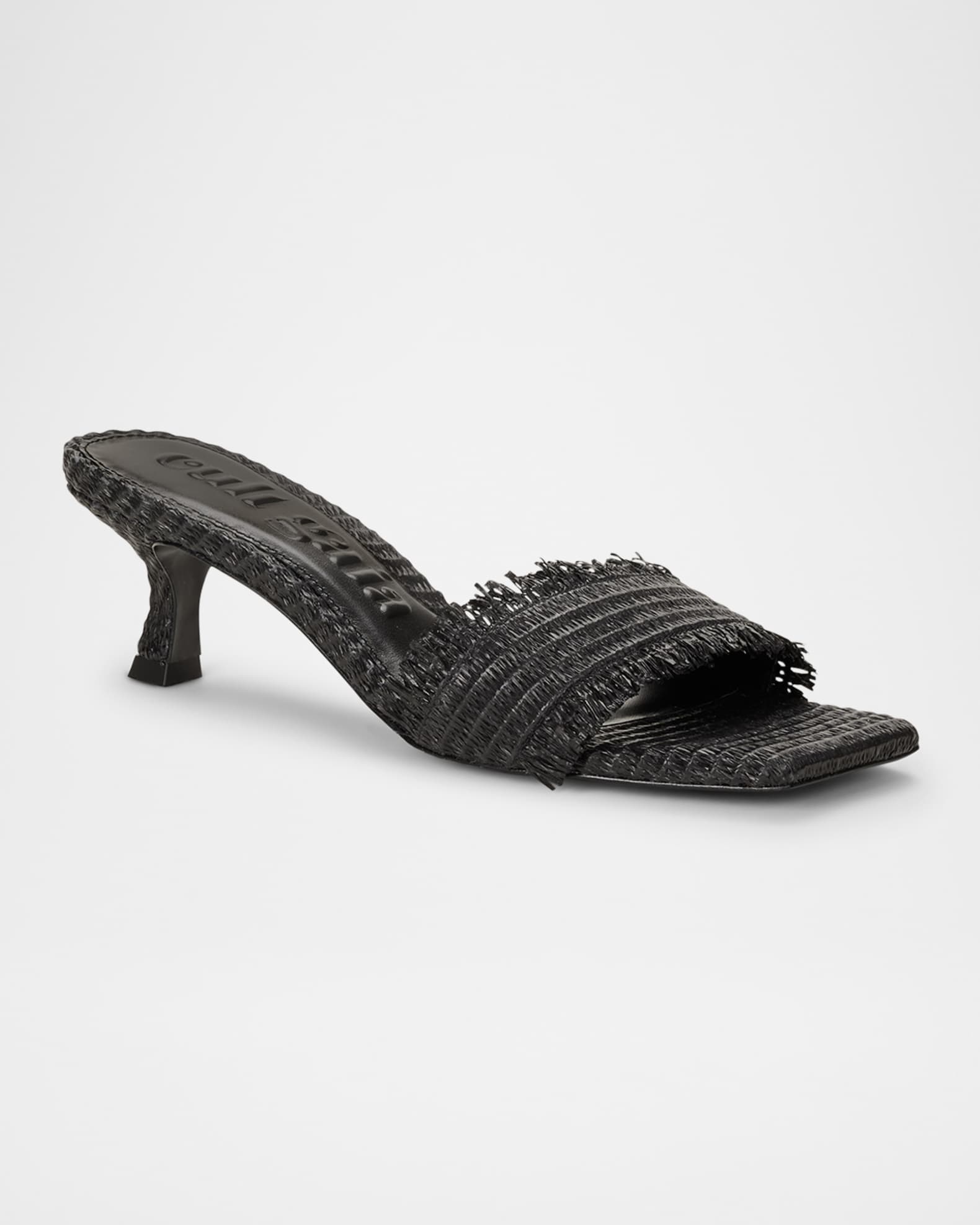 Cult Gaia Ada Frayed Kitten Mule Sandals | Neiman Marcus