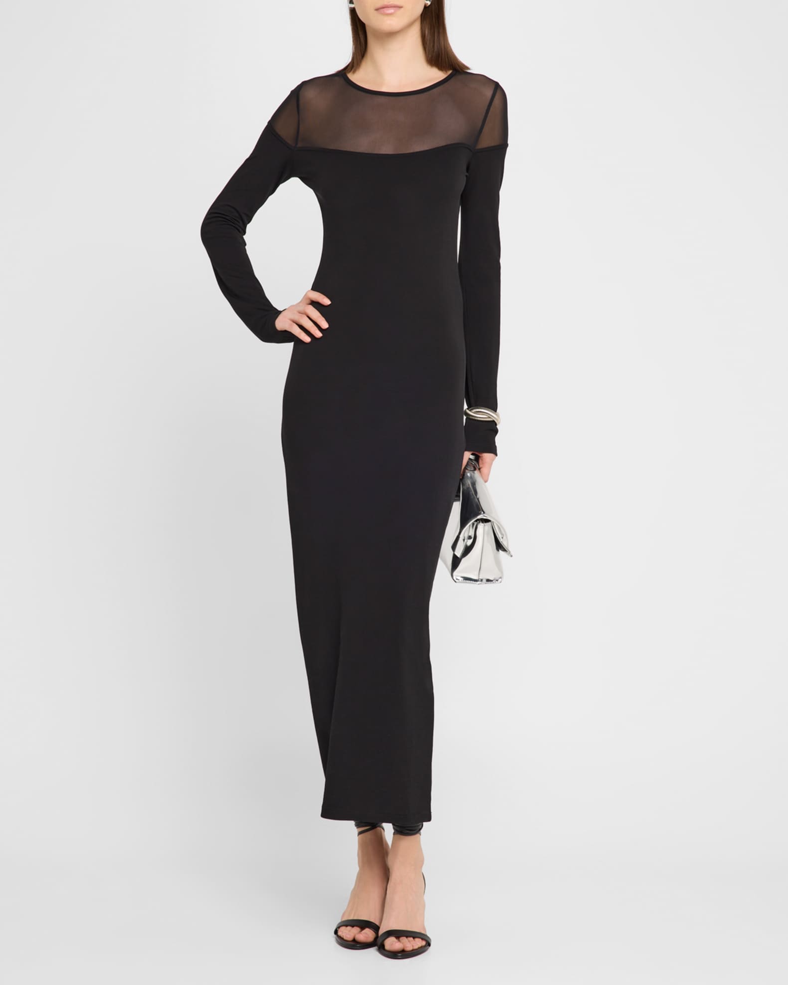 Dania Long Sheer Body Con Dress