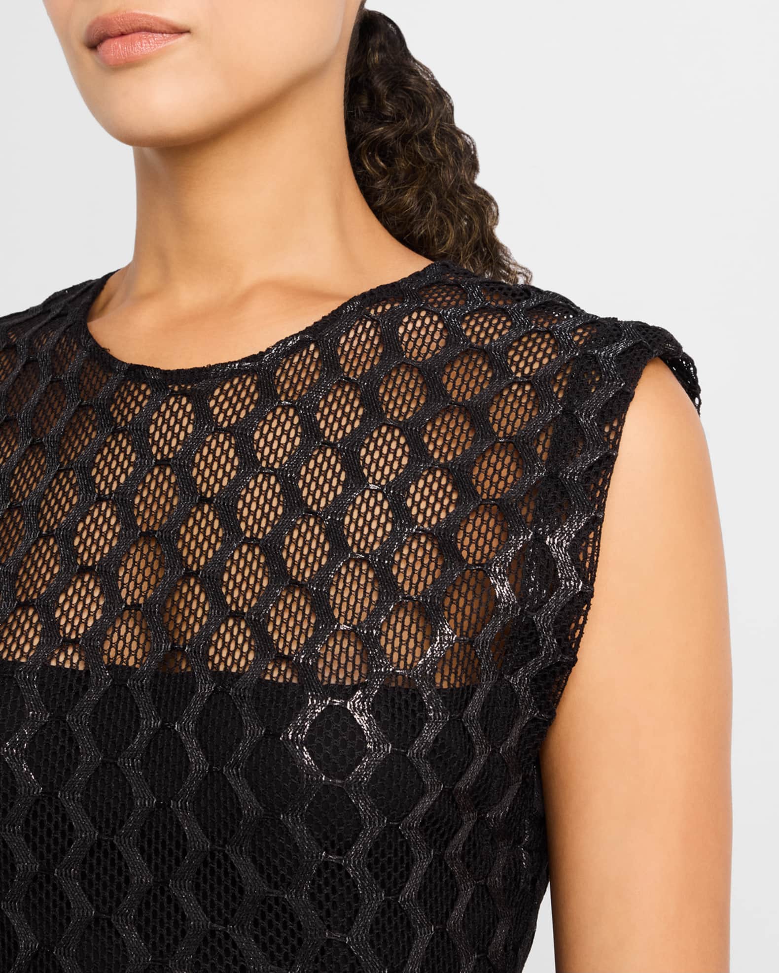 Iro Zilaya Sleeveless Mesh Net Midi Dress | Neiman Marcus