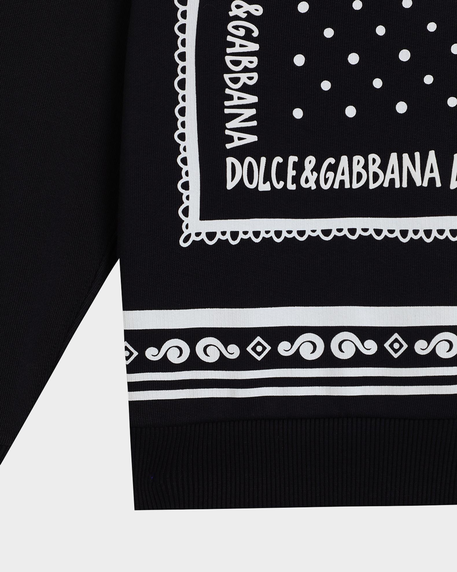 Boy's Rubberized Bandana-Print Cotton Sweatshirt
