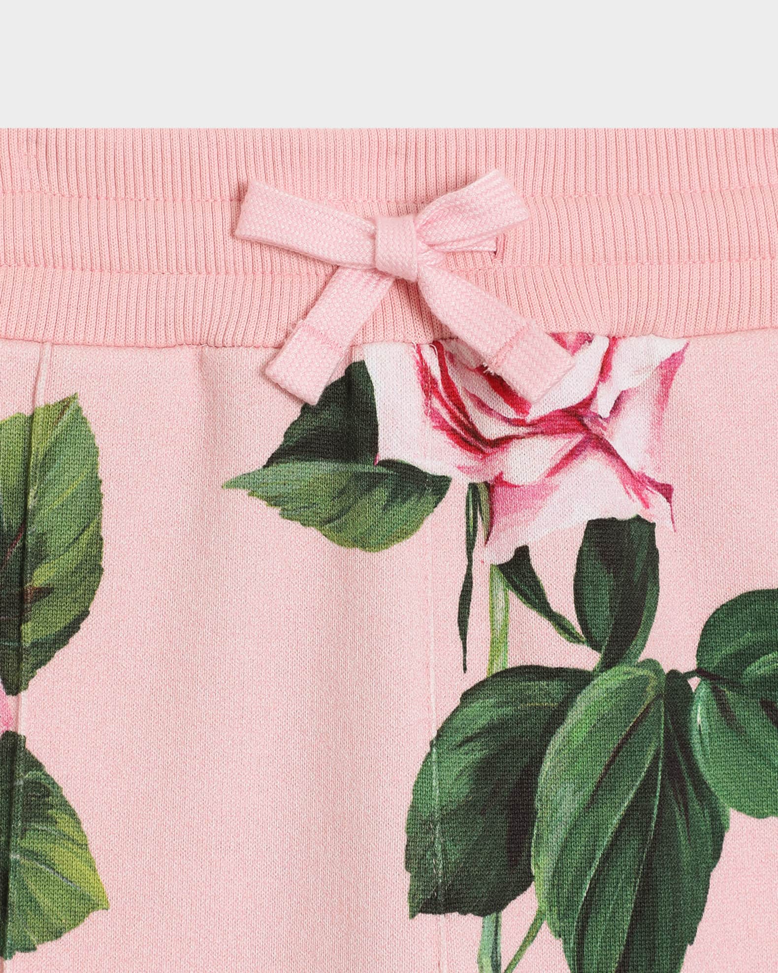 Dolce & Gabbana ROSE タックパンツ Dolce & Gabbana - Girls Pink Silk Rose Trousers | Childrensalon