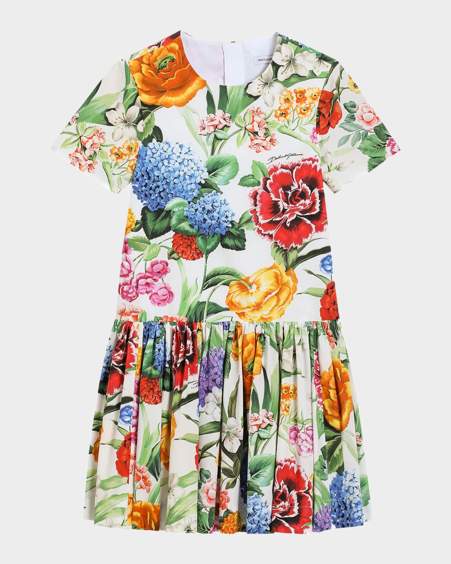 Girl's Drop Waist Floral-Print Dress 0