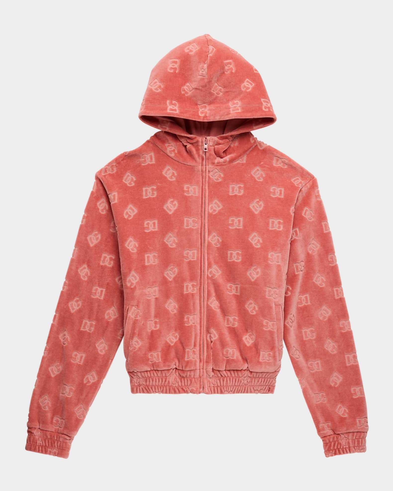Girl's Interlocked DG Velvet Hoodie 0