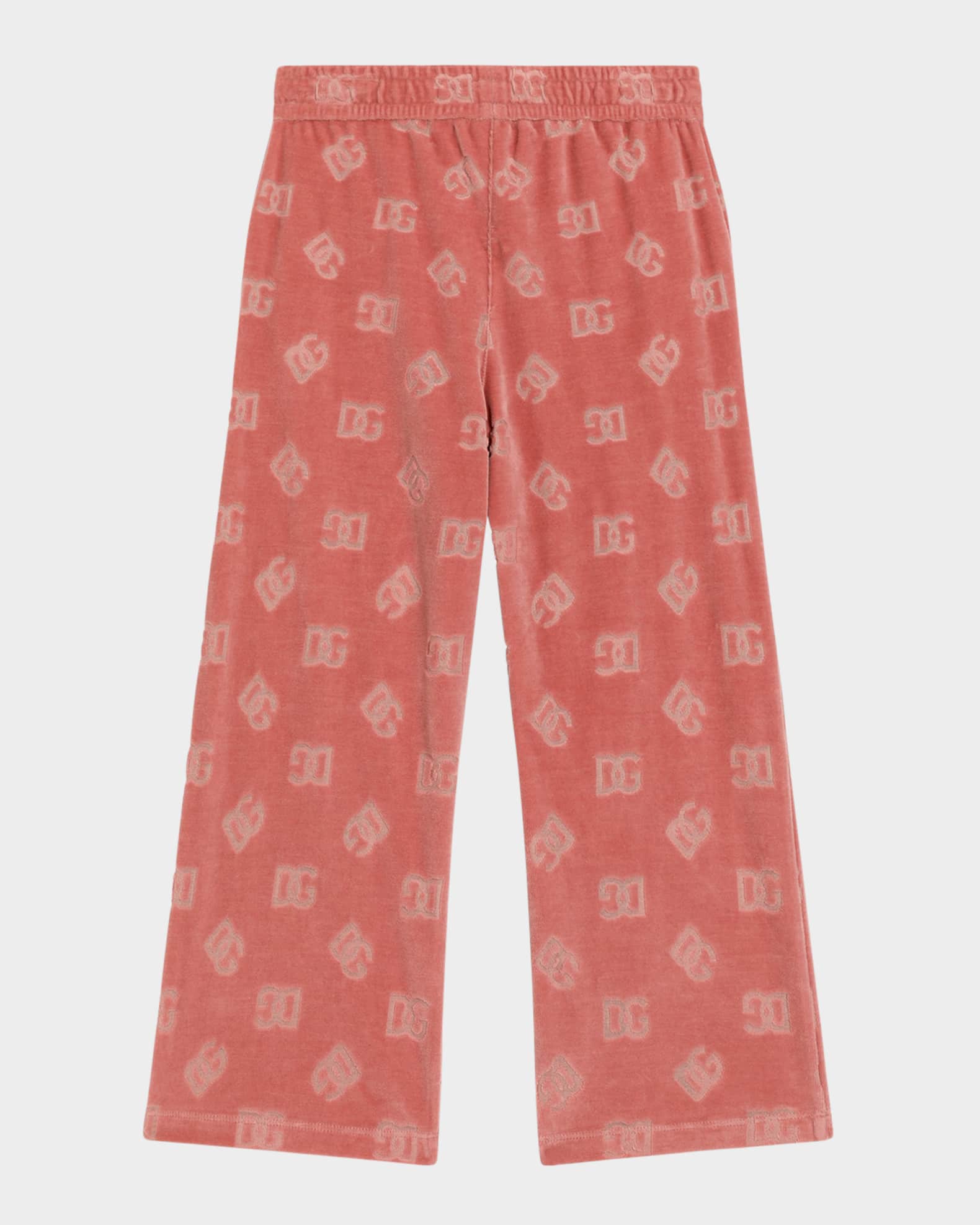 Girl's Interlocked Logo Velvet Sweatpants 1