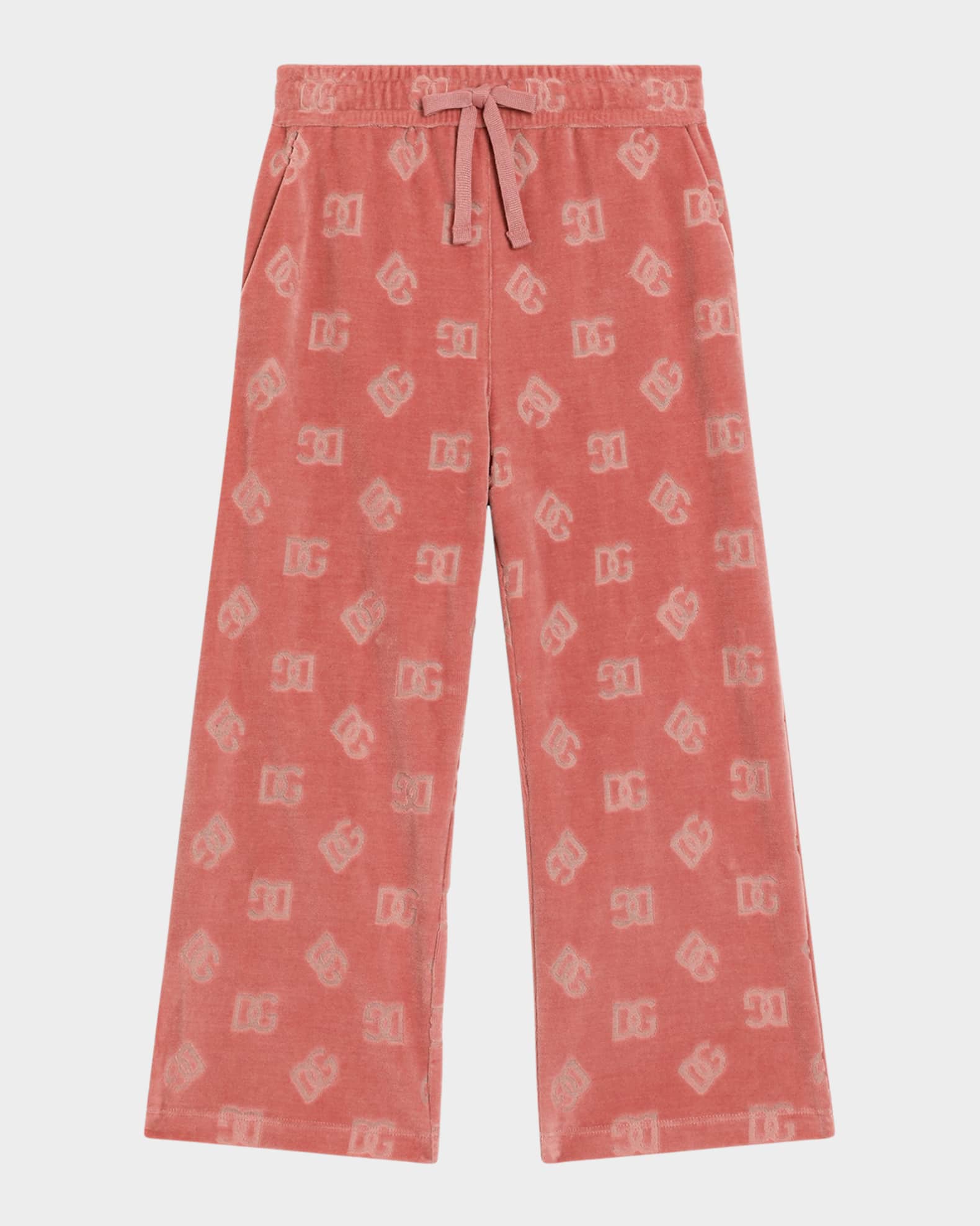 Girl's Interlocked Logo Velvet Sweatpants 0