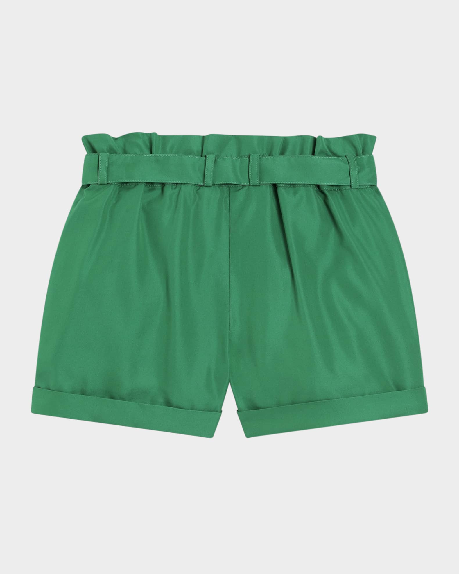 Girl's Logo-Plaque Belted Shorts, Size 4-6