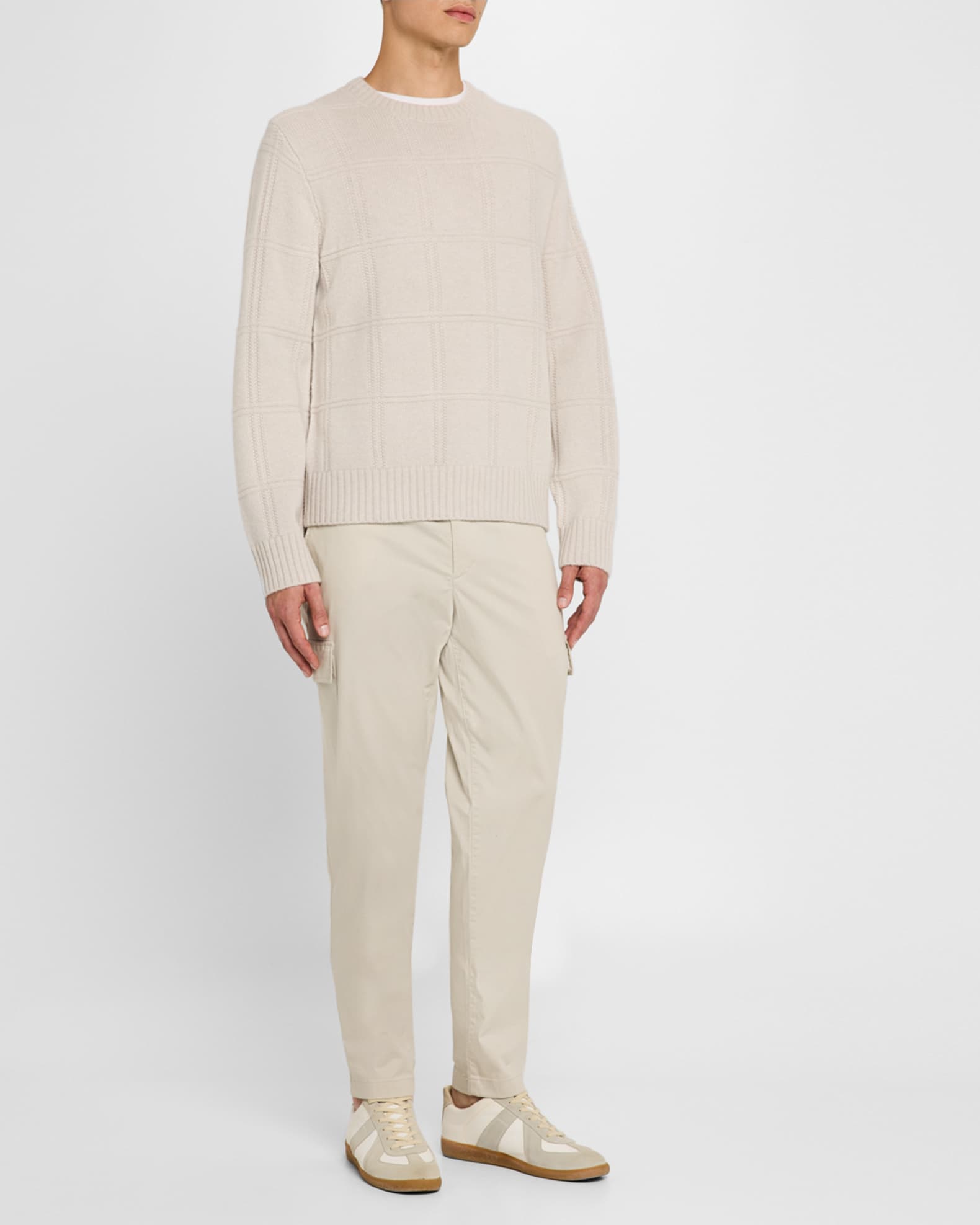 Men s Seed Stitch Windowpane Sweater