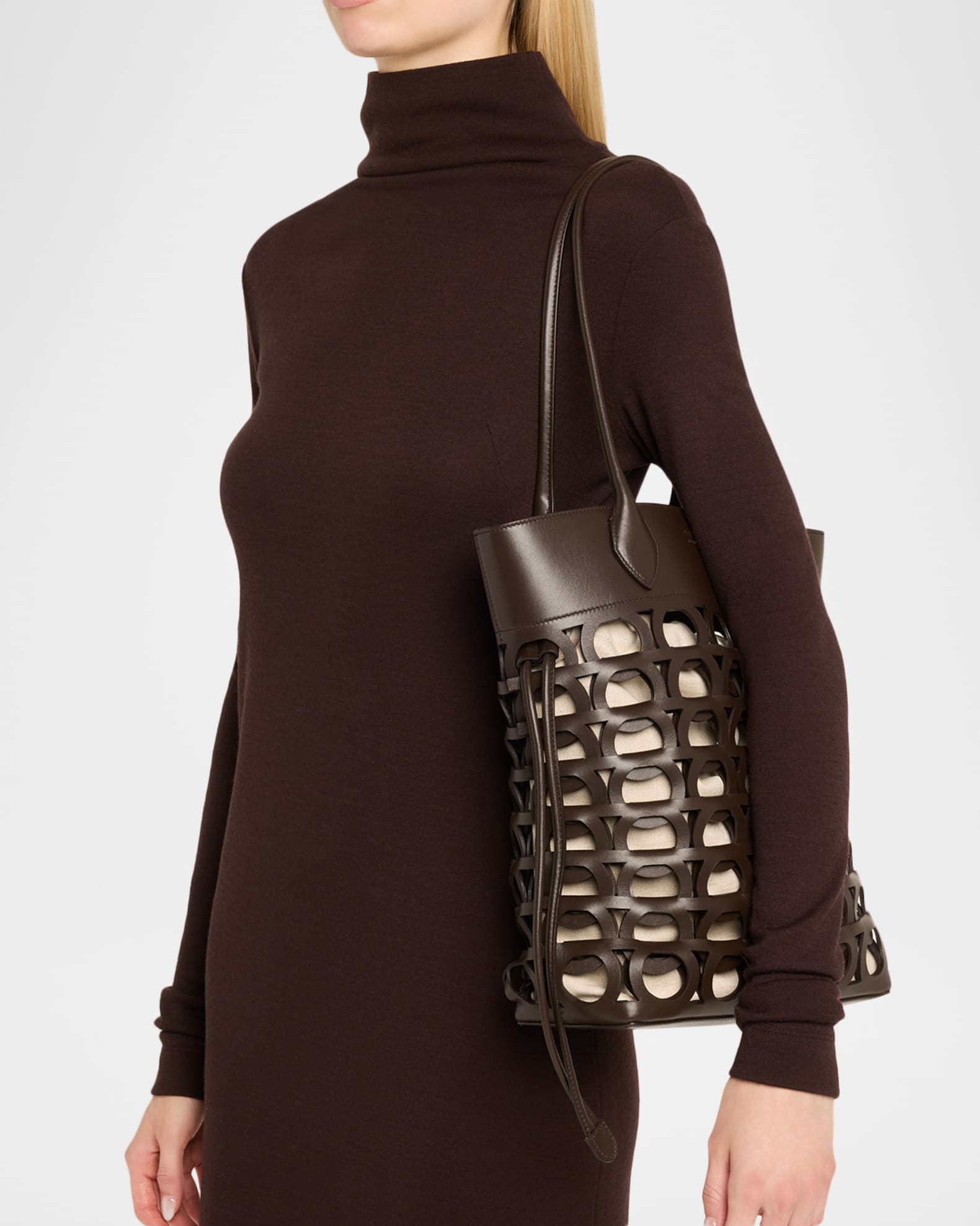 Gancini Leather Tote Bag 1