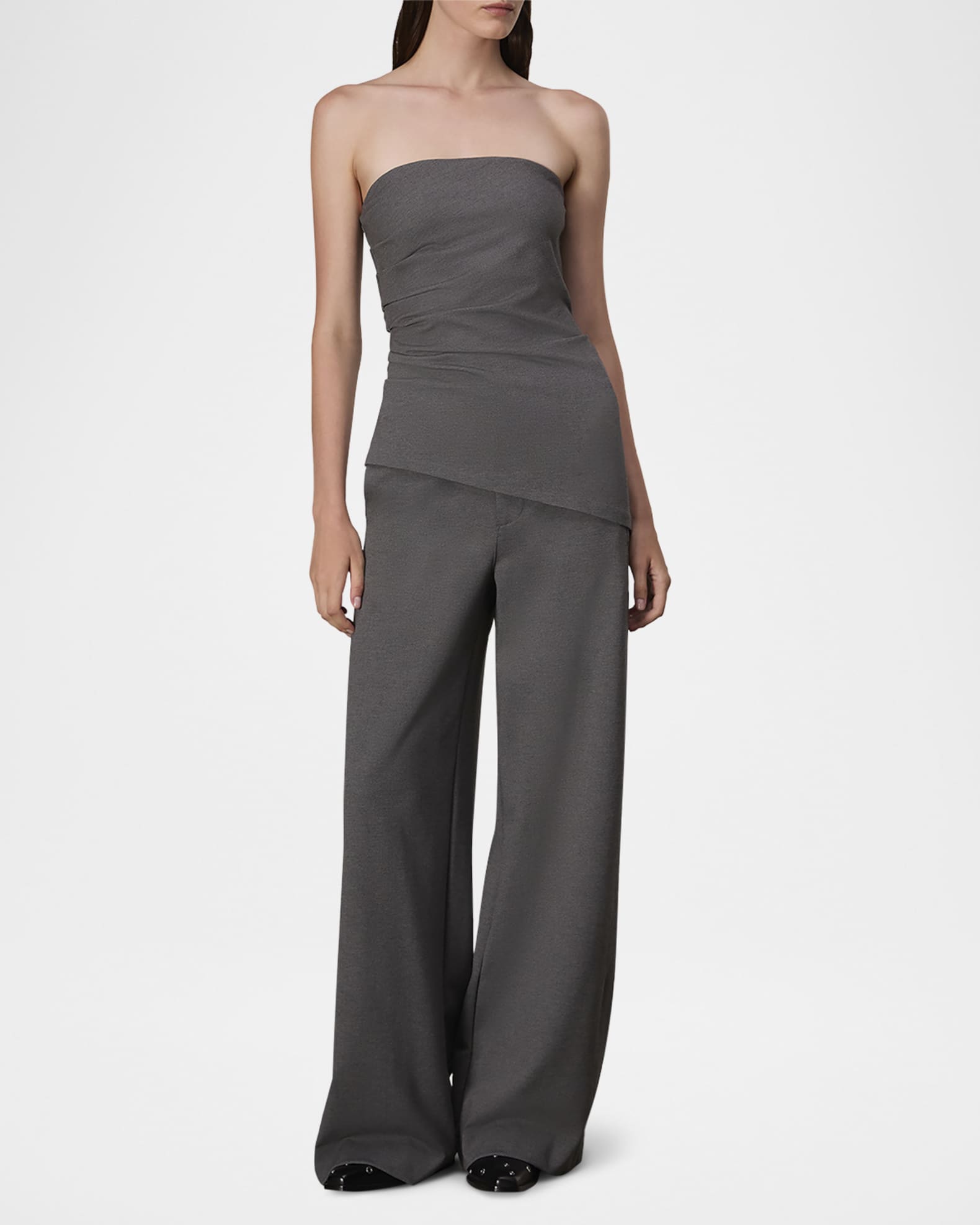 Irina Shirred Strapless Top 1