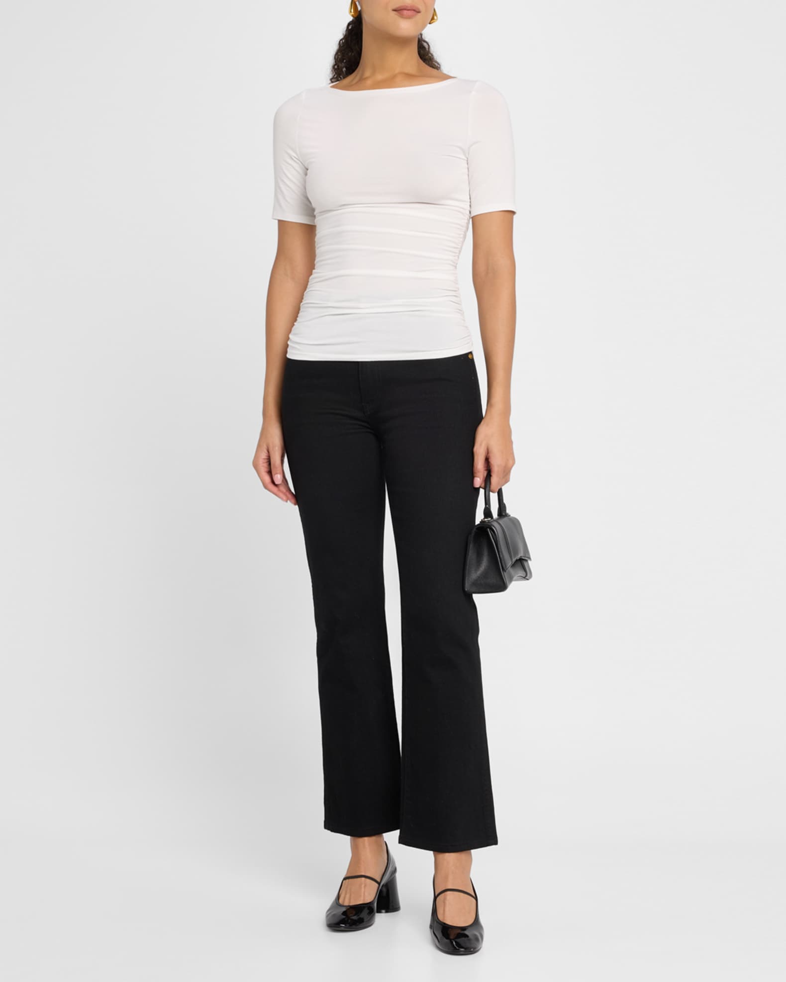 Luca Shirred Short-Sleeve Top 1