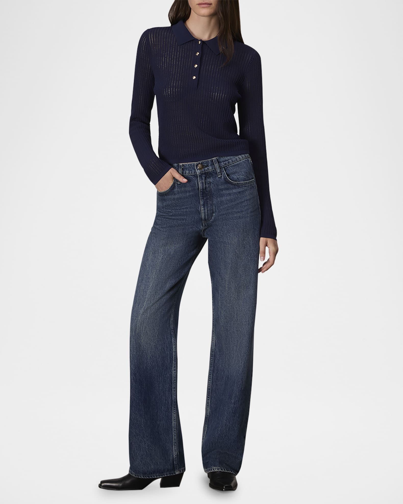 Viola Long-Sleeve Polo Top 1