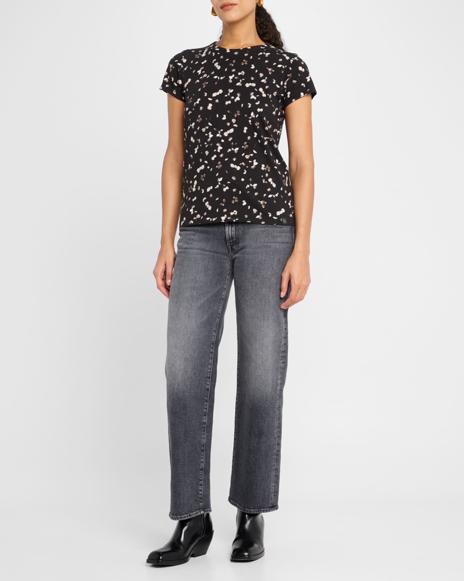 Short-Sleeve Allover Rose Tee 1