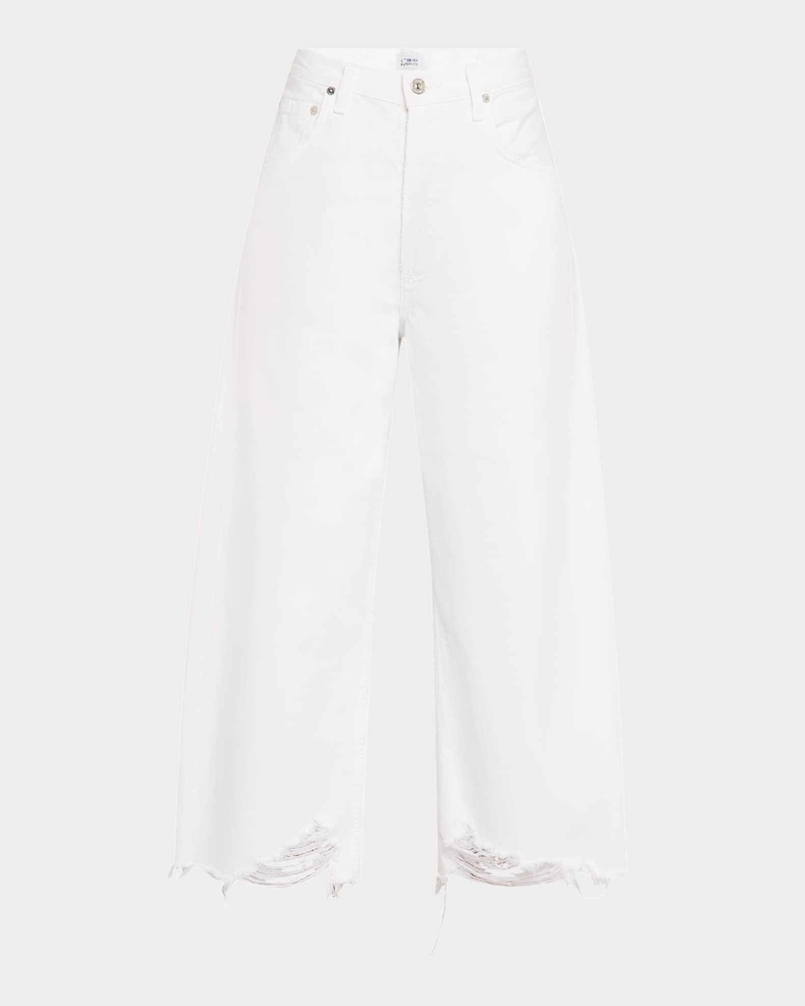 Ayla Wide Crop Raw Hem Jeans 0