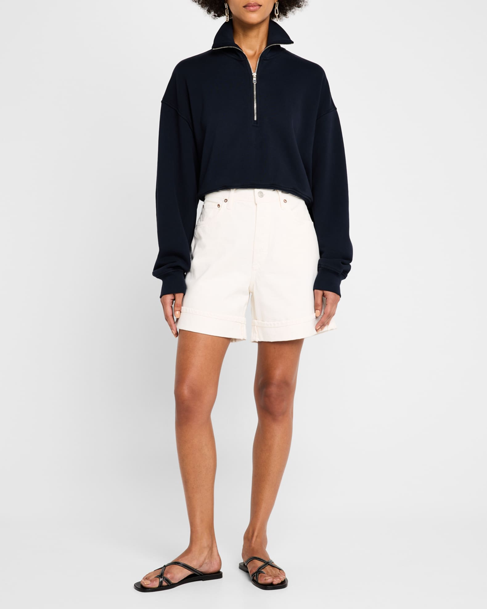 Dame High-Rise Cuffed Denim Shorts 1