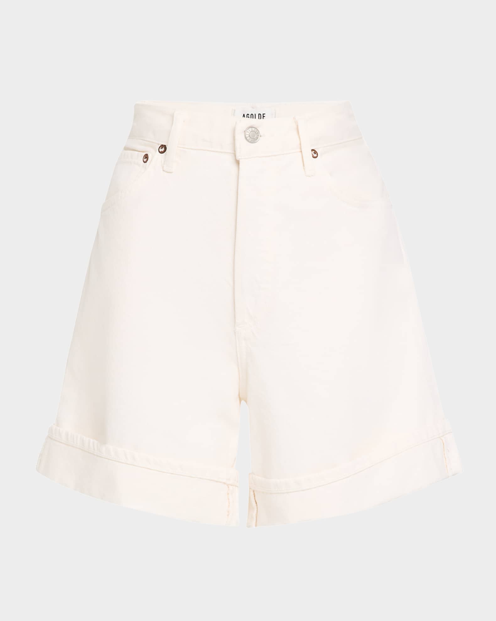 Dame High-Rise Cuffed Denim Shorts 0