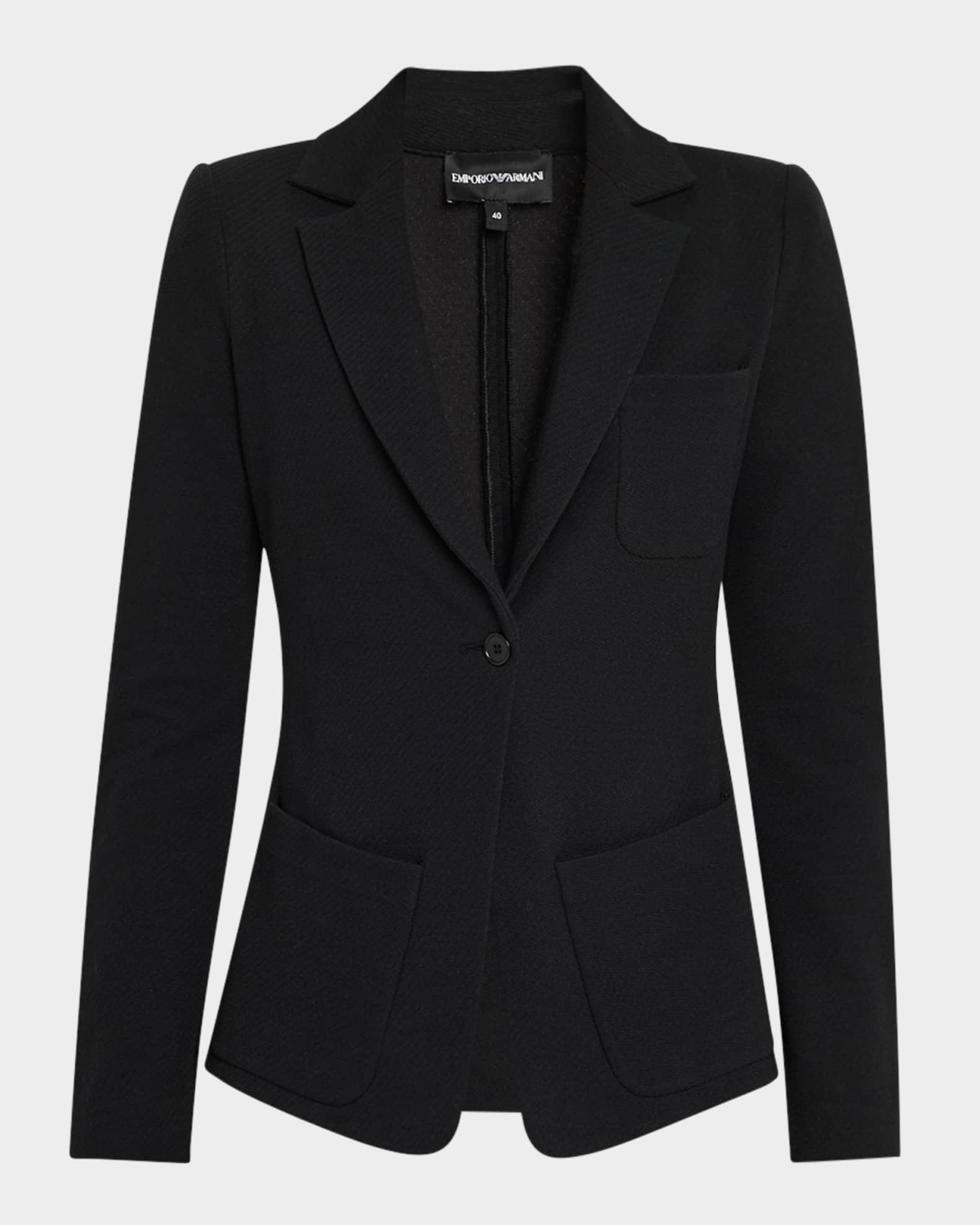 Single-Button Stretch Jersey Jacket 0