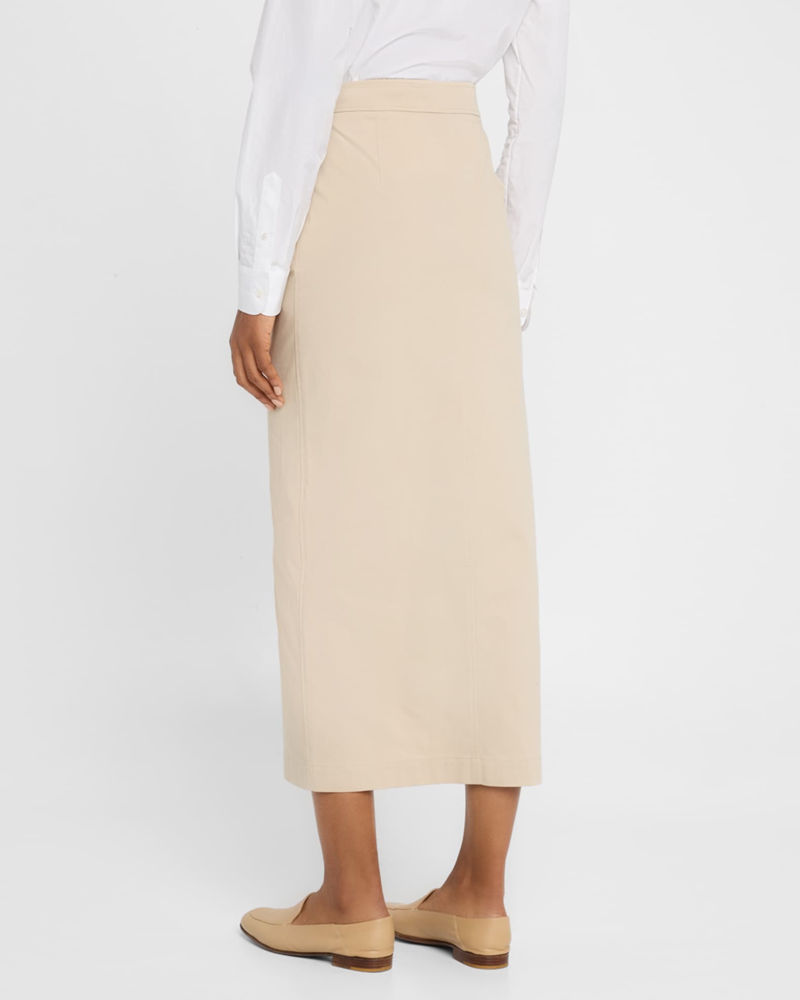 ワンピース EMPORIO ARMANI Women Mid Skirts EW001449AF15108U8020 BEIGE Emporio Armani Straight Stretch Cotton Midi Skirt | Neiman
