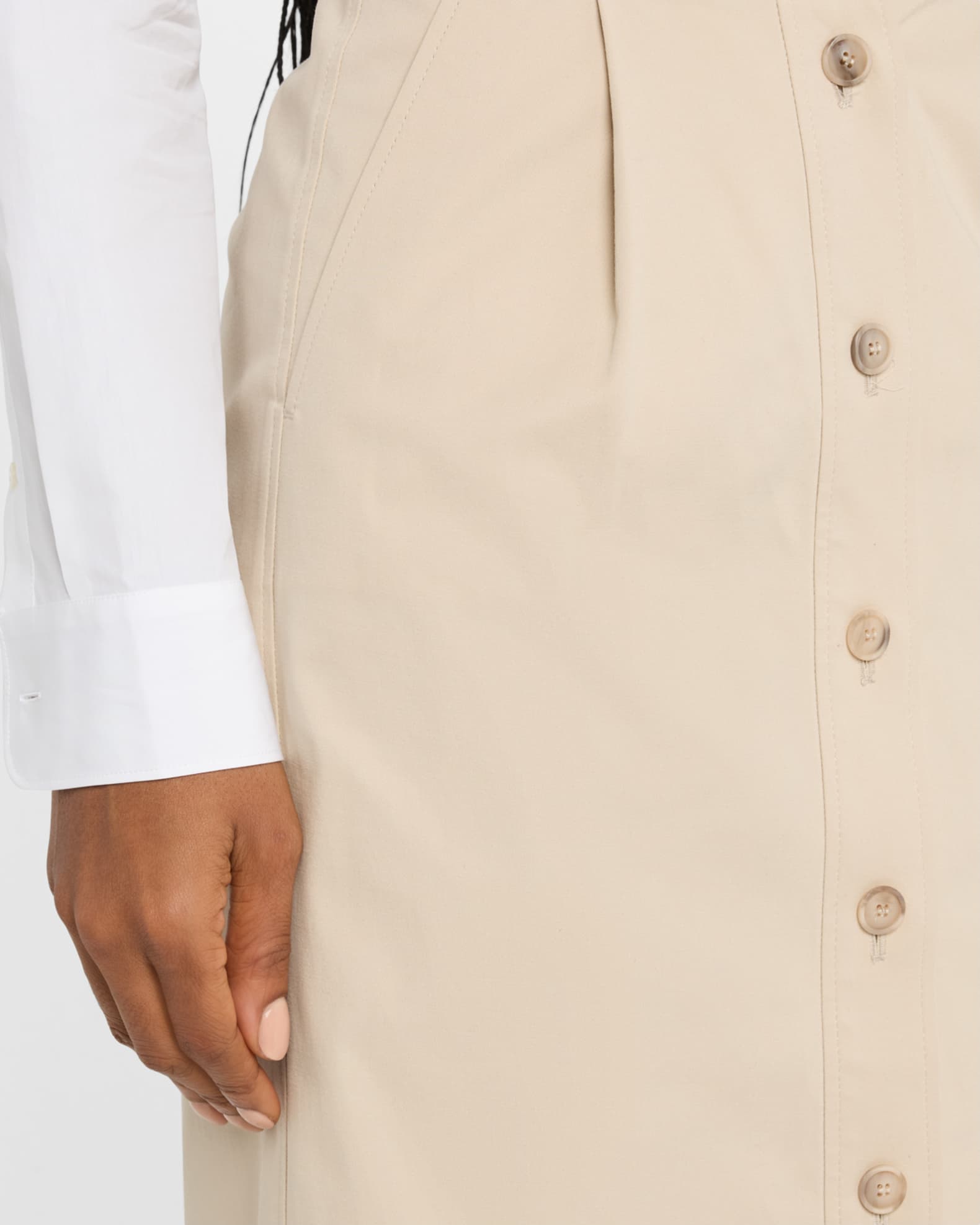 ワンピース EMPORIO ARMANI Women Mid Skirts EW001449AF15108U8020 BEIGE Emporio Armani Straight Stretch Cotton Midi Skirt | Neiman
