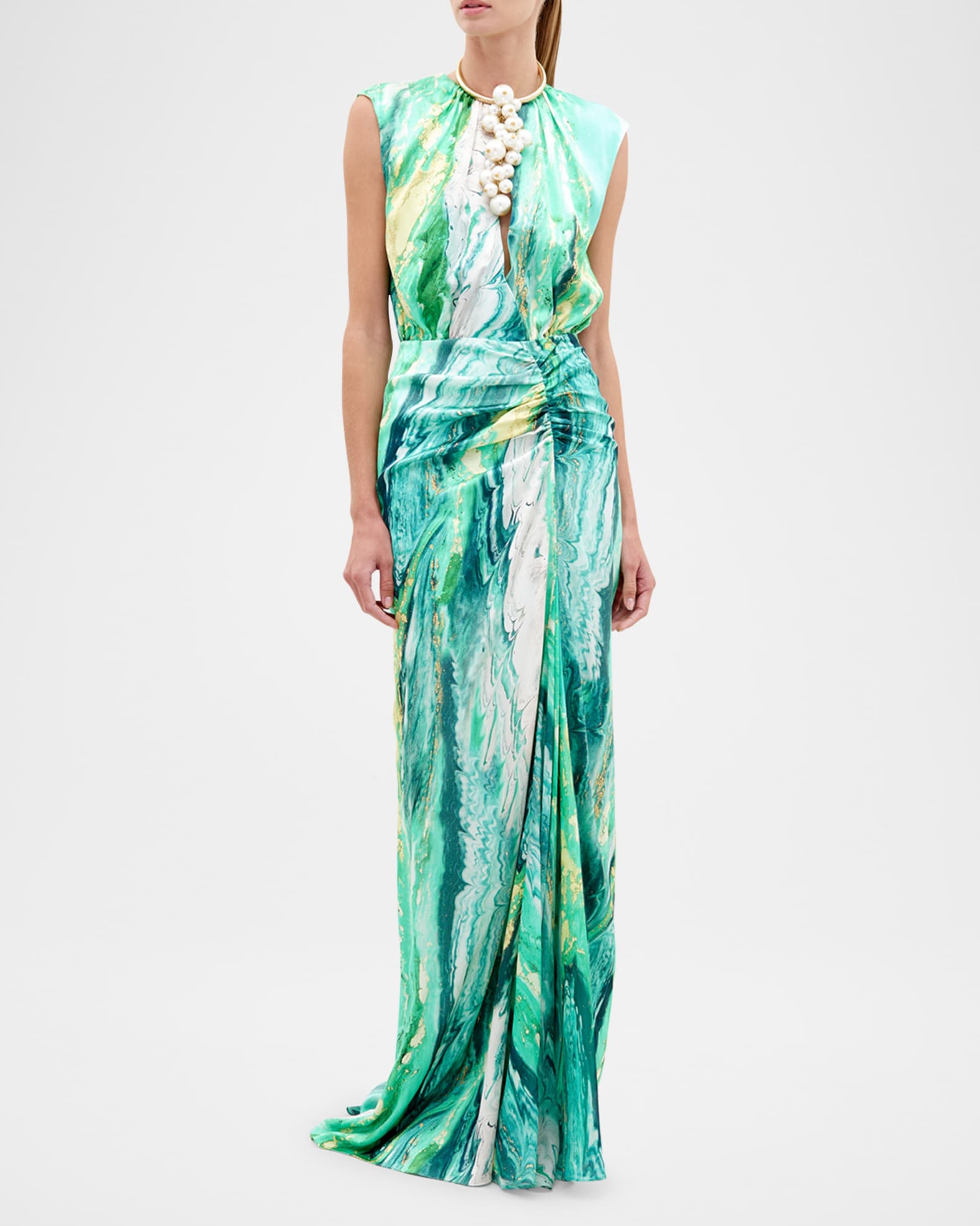 Samaira Ruched Sleeveless Gown 1