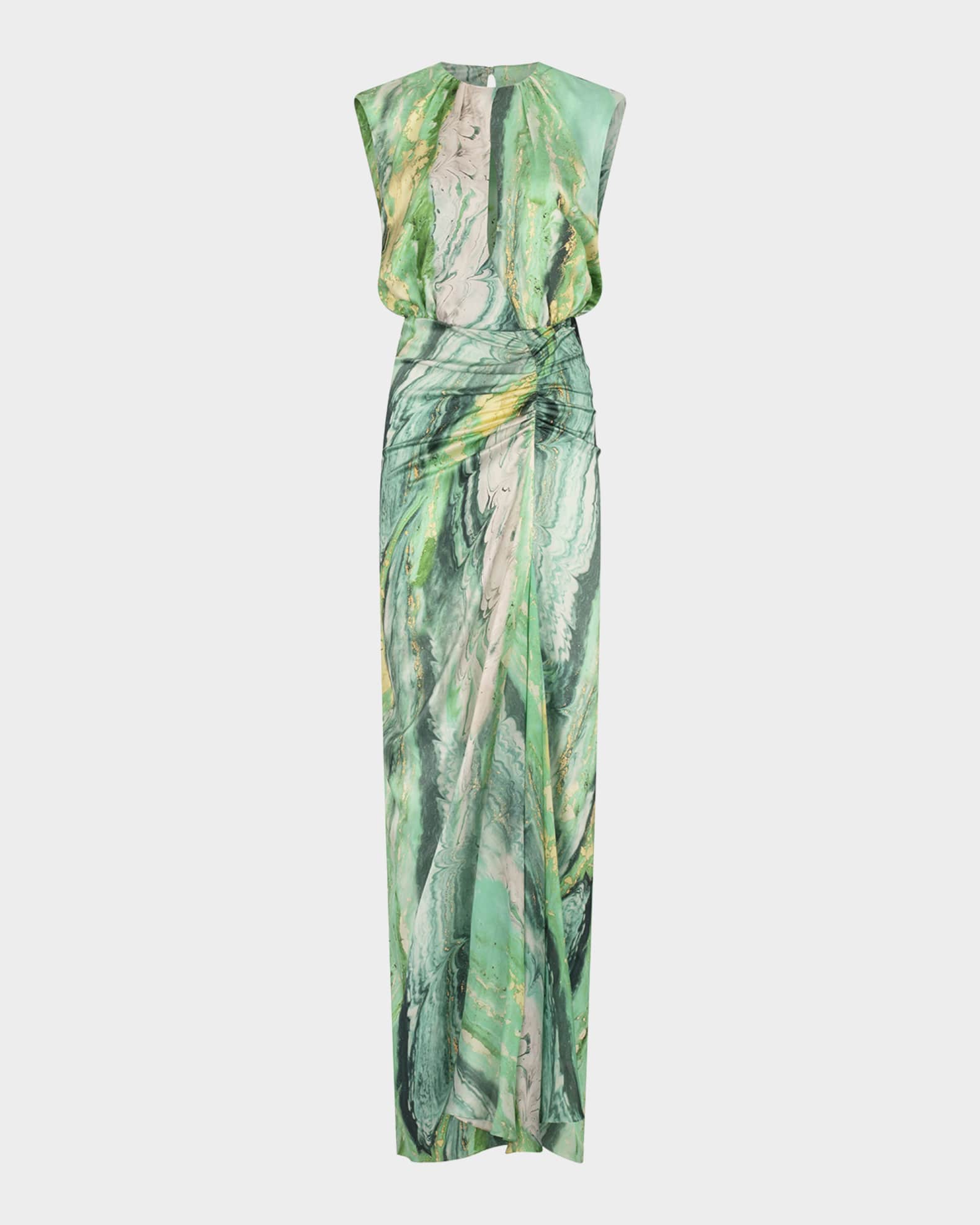Samaira Ruched Sleeveless Gown 0