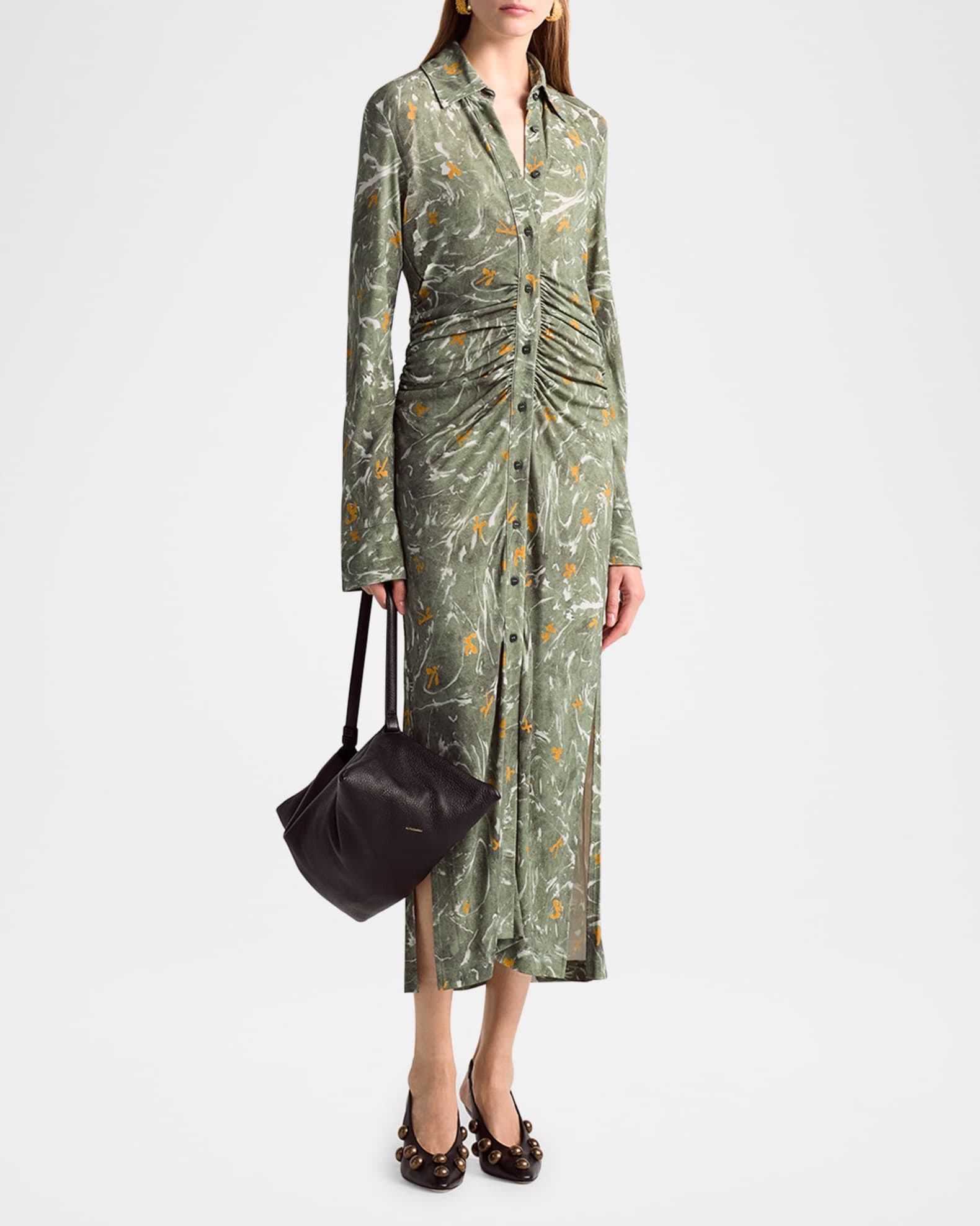Claudia Abstract Gathered Waist Dress 1