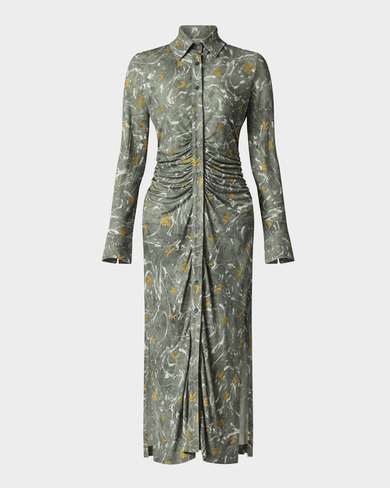 Claudia Abstract Gathered Waist Dress 0