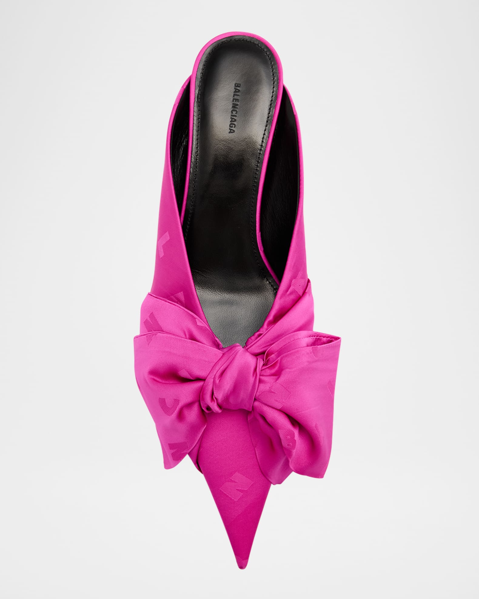 Balenciaga Knife Lavalière Logo Jacquard Bow Mule Pumps