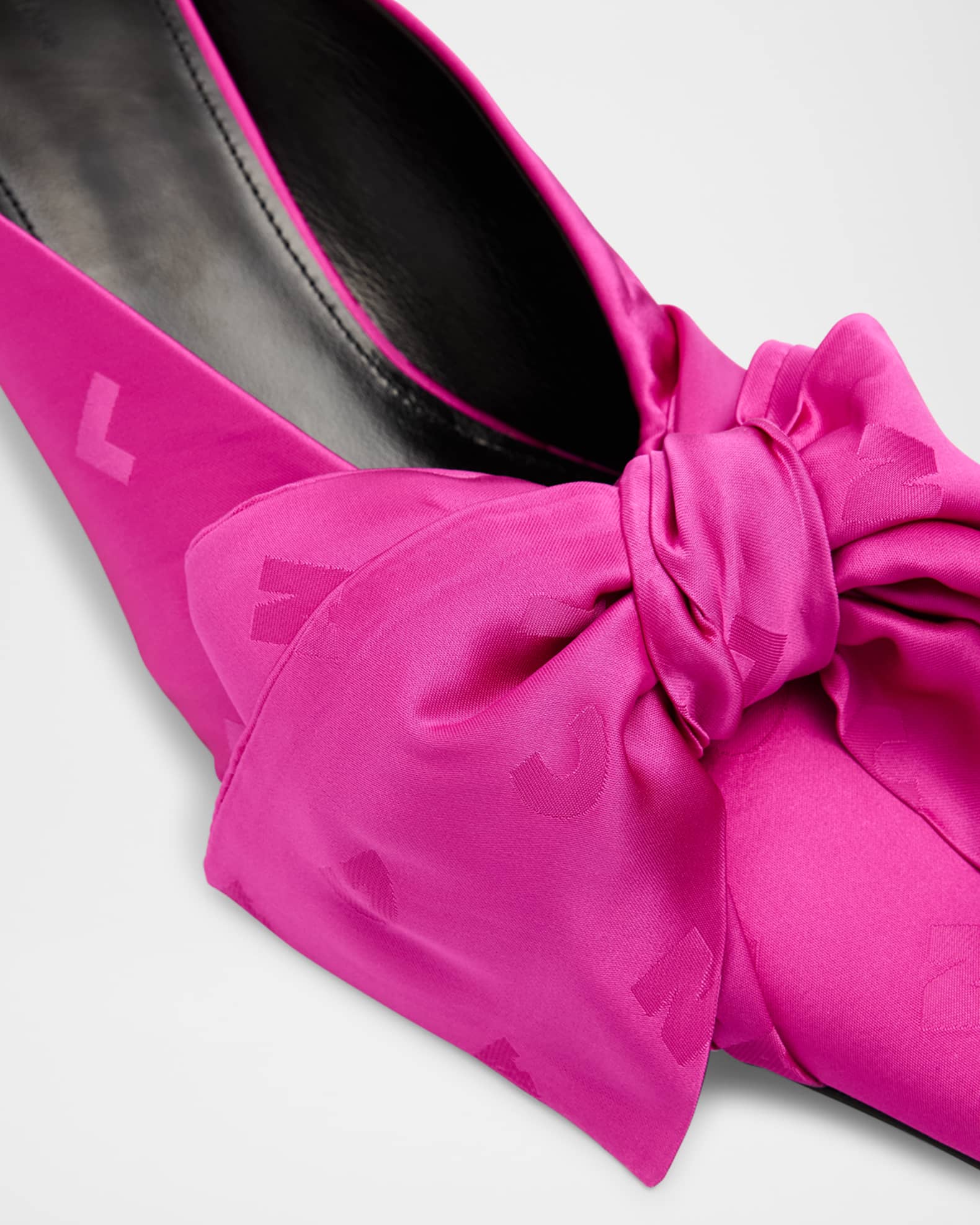 Balenciaga Knife Lavalière Logo Jacquard Bow Mule Pumps