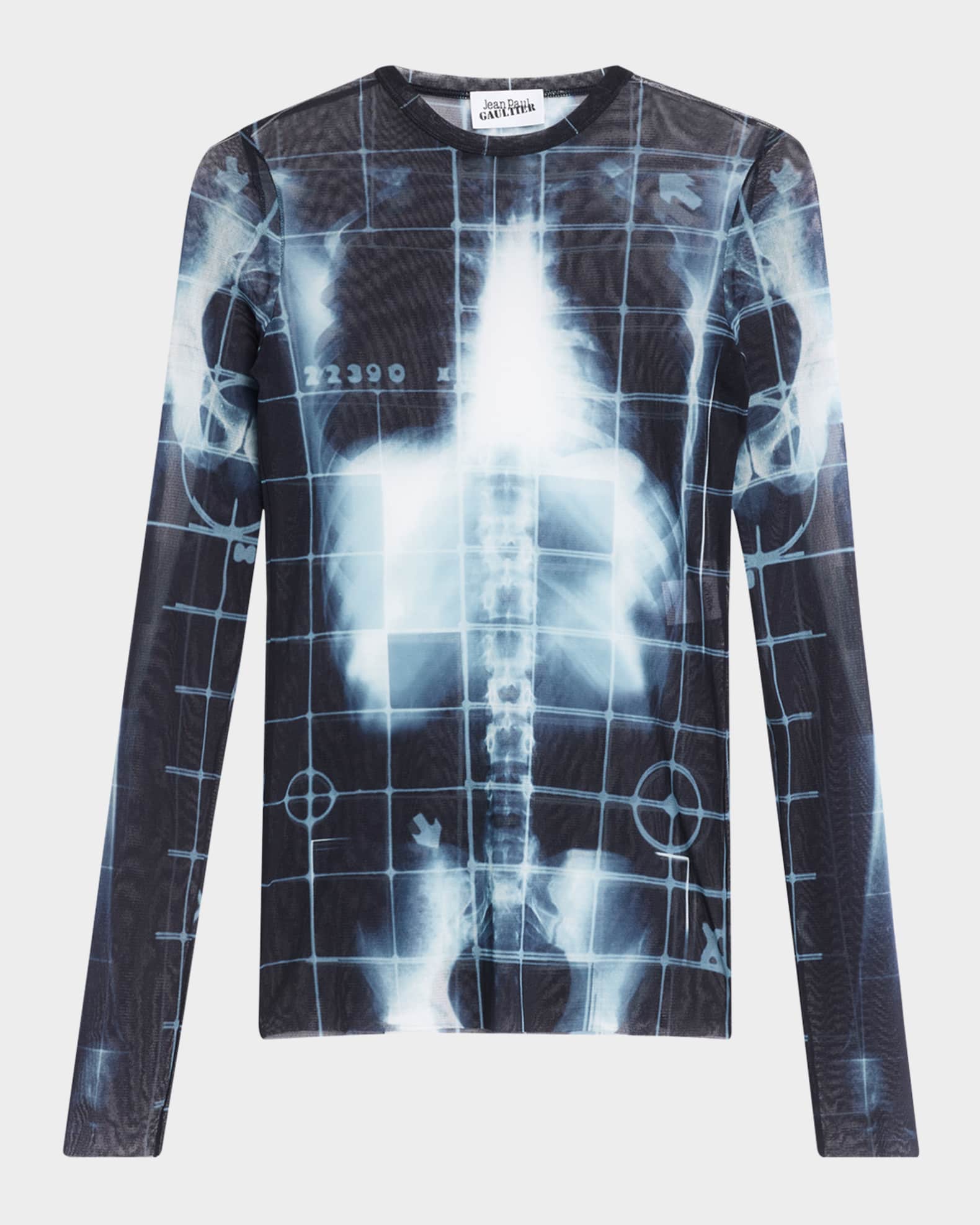 満点の Skeletor Gaultier Paul Jean X-Ray Long-Sleeve Mesh Printed トップス