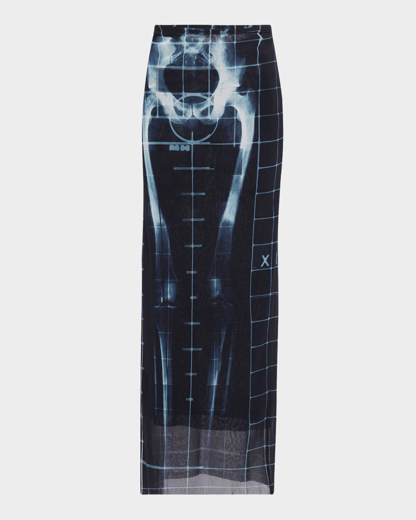 人気のファッションブランド！ Jean Paul Skirt Maxi Mesh Printed X-Ray Squeletor Gaultier スカート
