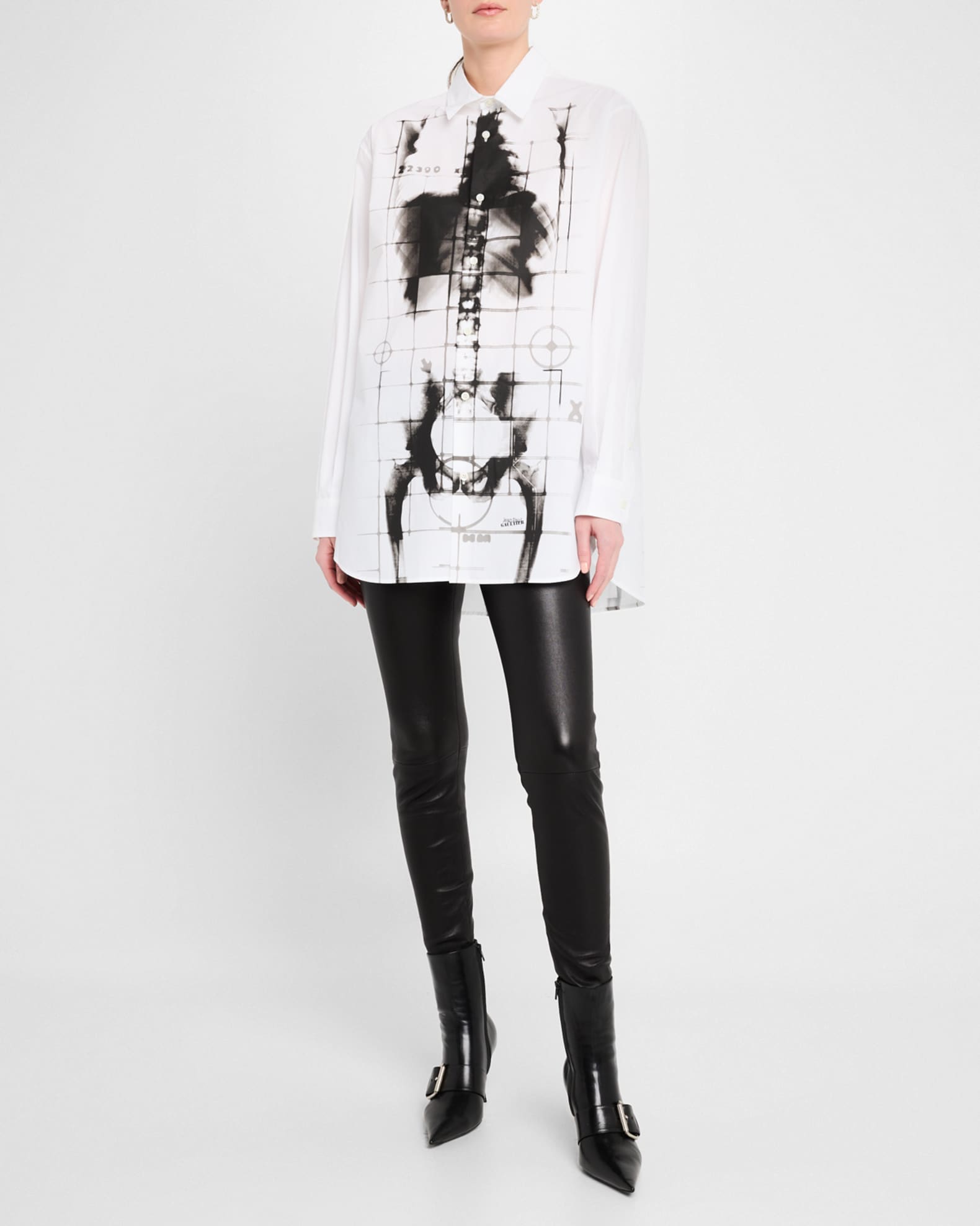 Squeletor-Print Cotton Poplin Shirt 1
