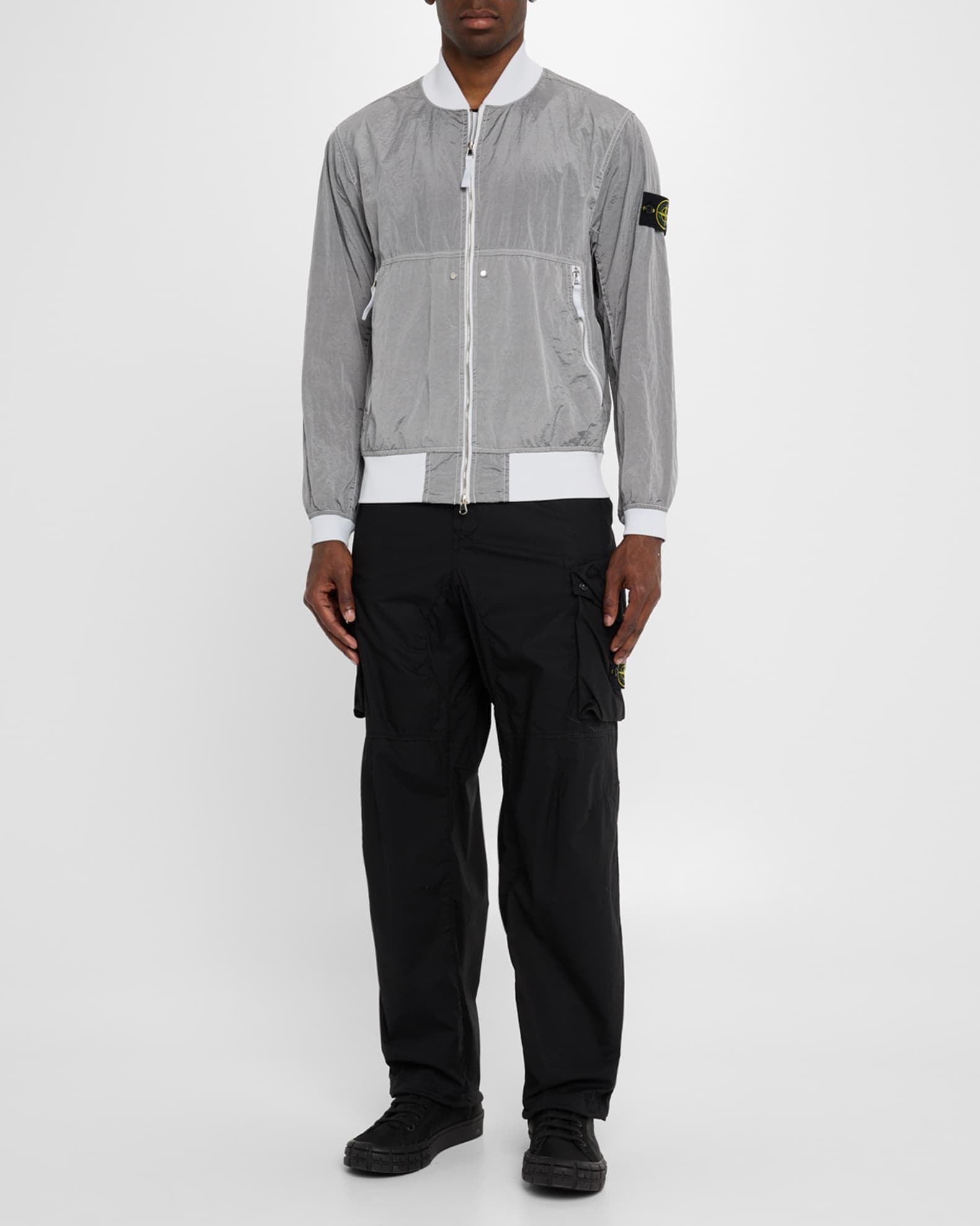 Men's Metallic Nylon Bomber Jacket 1