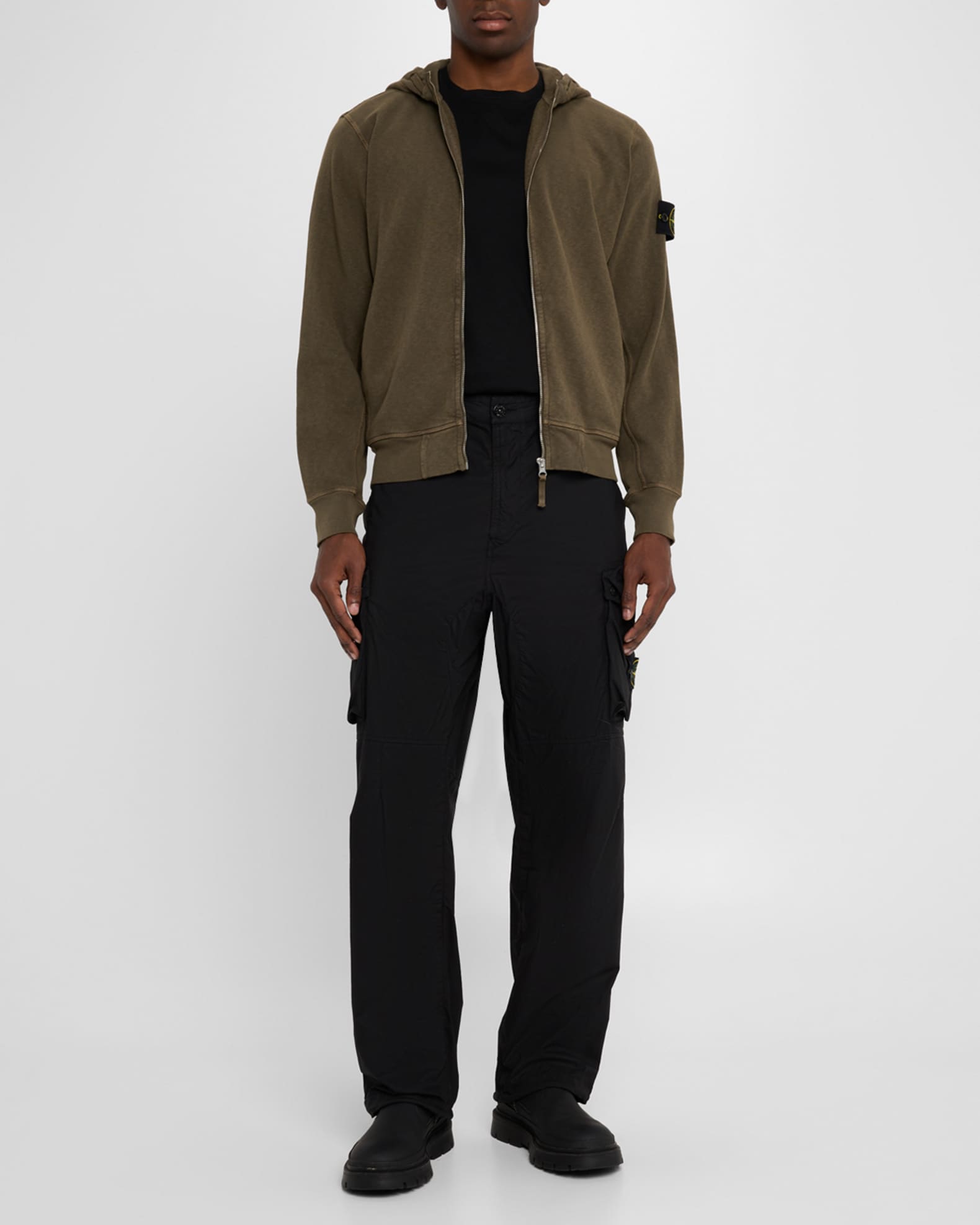 Men's Worn Fleece Zip Hoodie 1