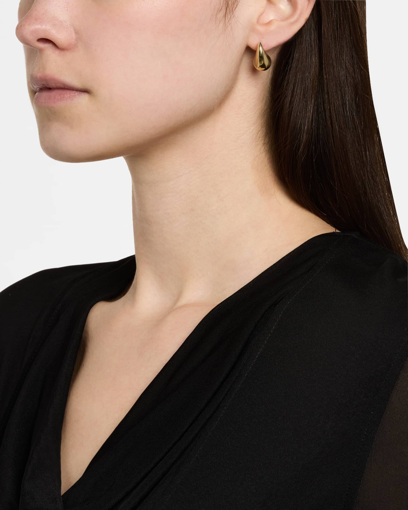 14K Yellow Gold Medium Teardrop Stud Earrings 1