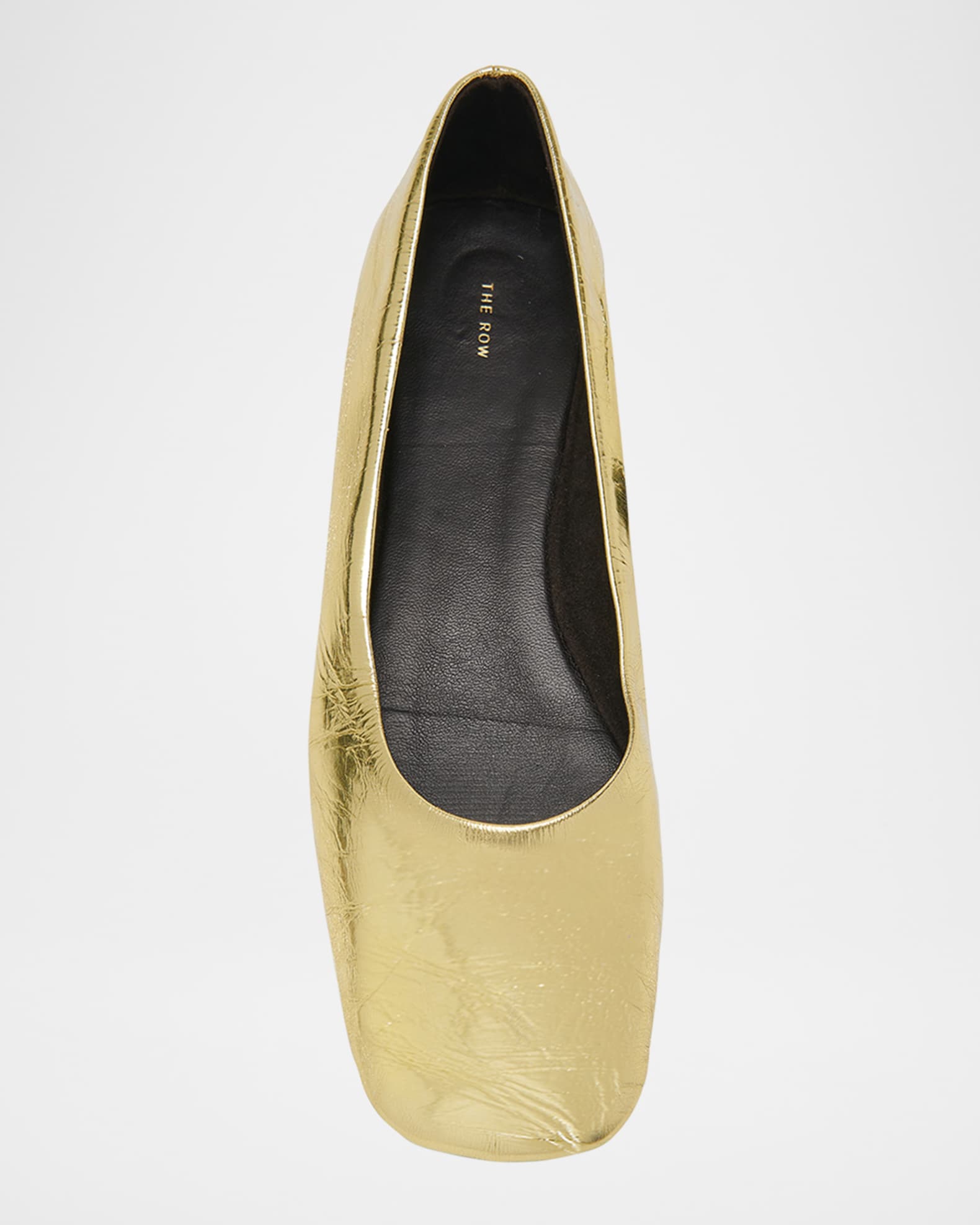 THE ROW Metallic Leather Ballerina Flats | Neiman Marcus