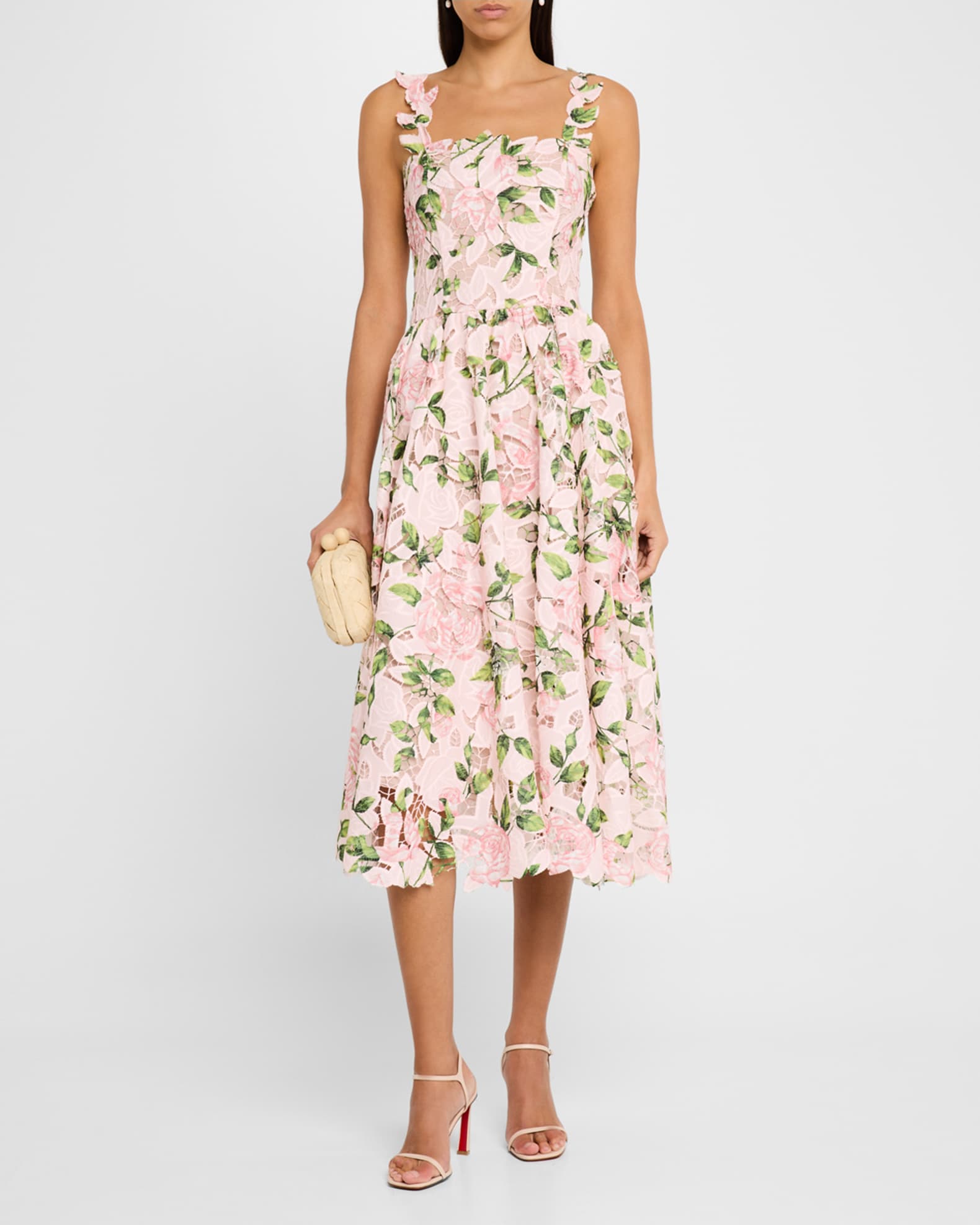Sweet Spark Rose Gold Sequin Square-Neck Midi Dress – Club L
