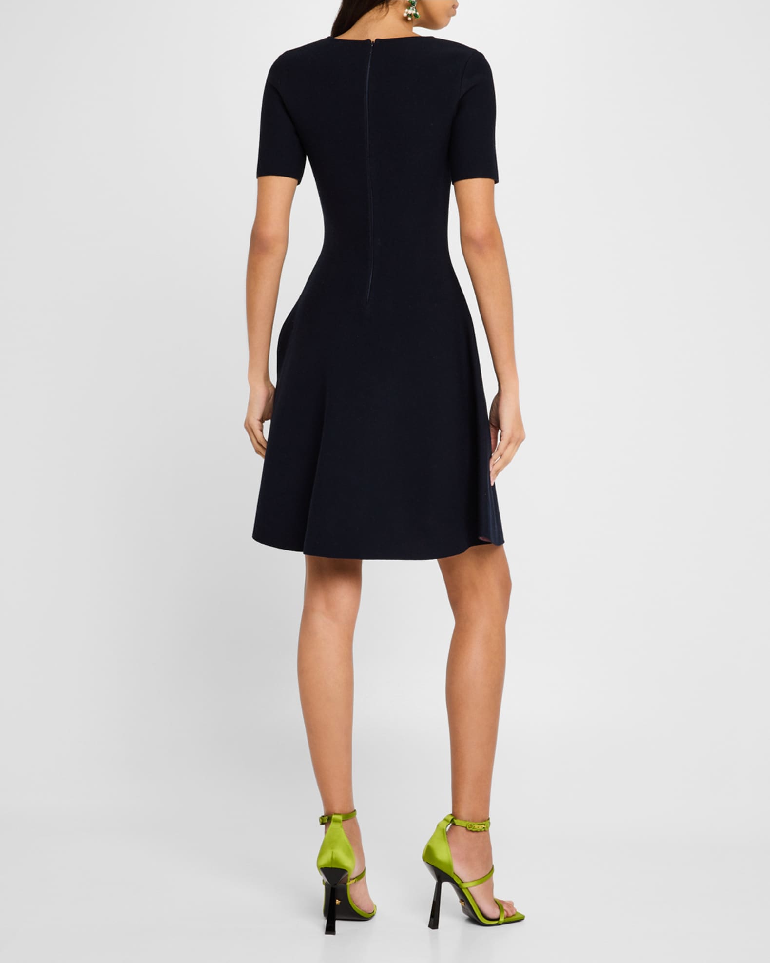 Oscar de la Renta English Rose Jacquard Fit-And-Flare Dress