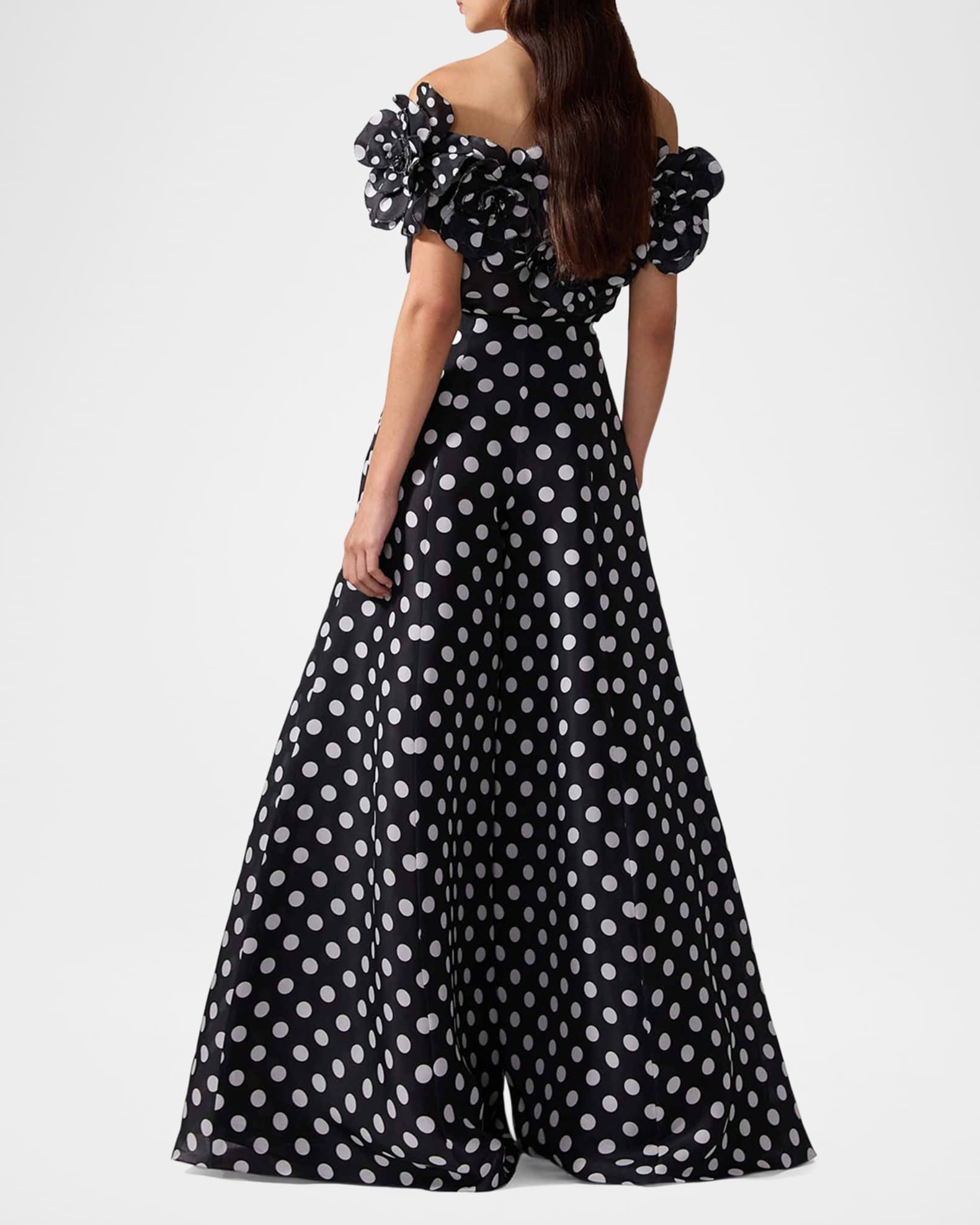 Polka Dot With Flower Detail Top main image 1