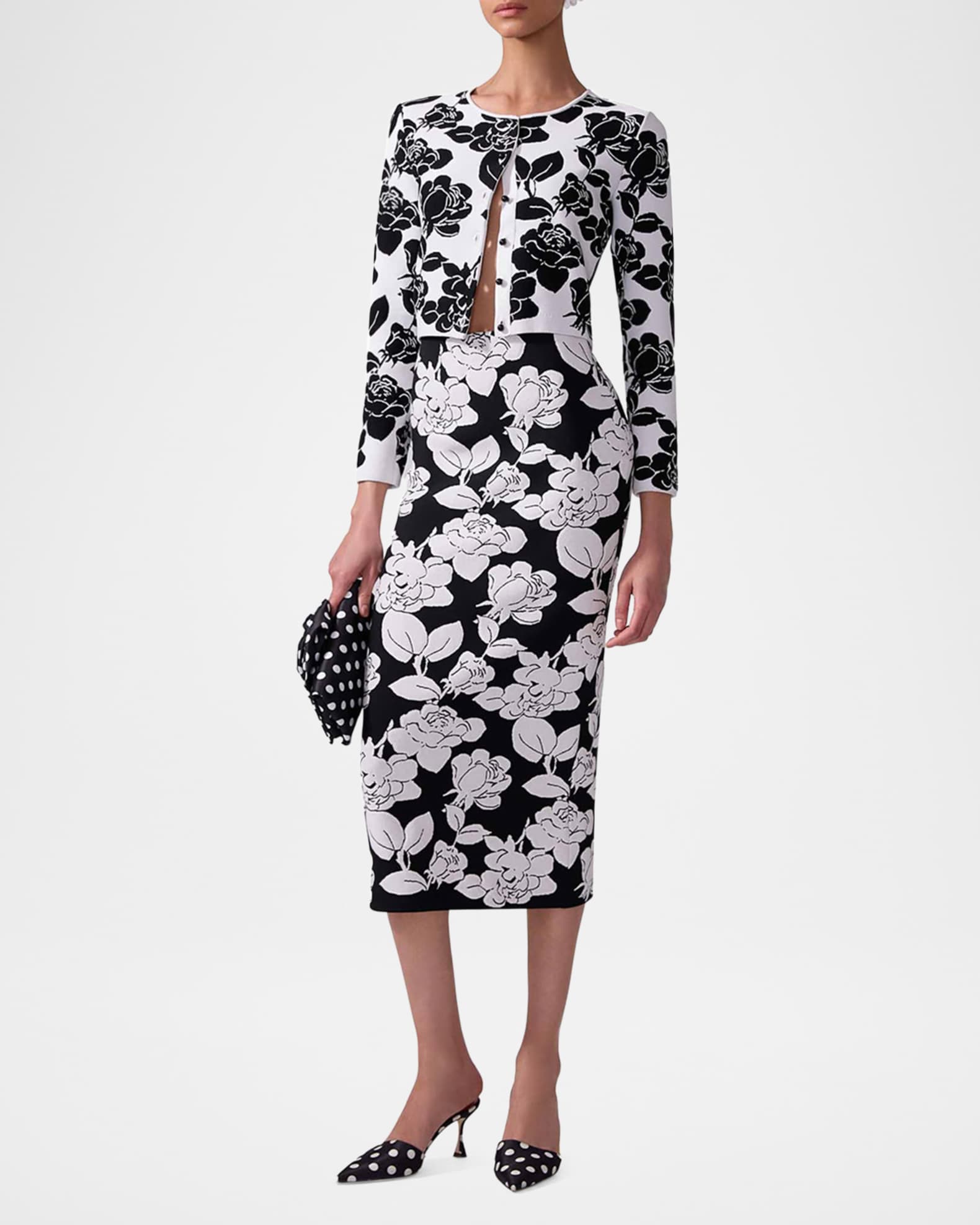 Flower Midi Pencil Skirt 1