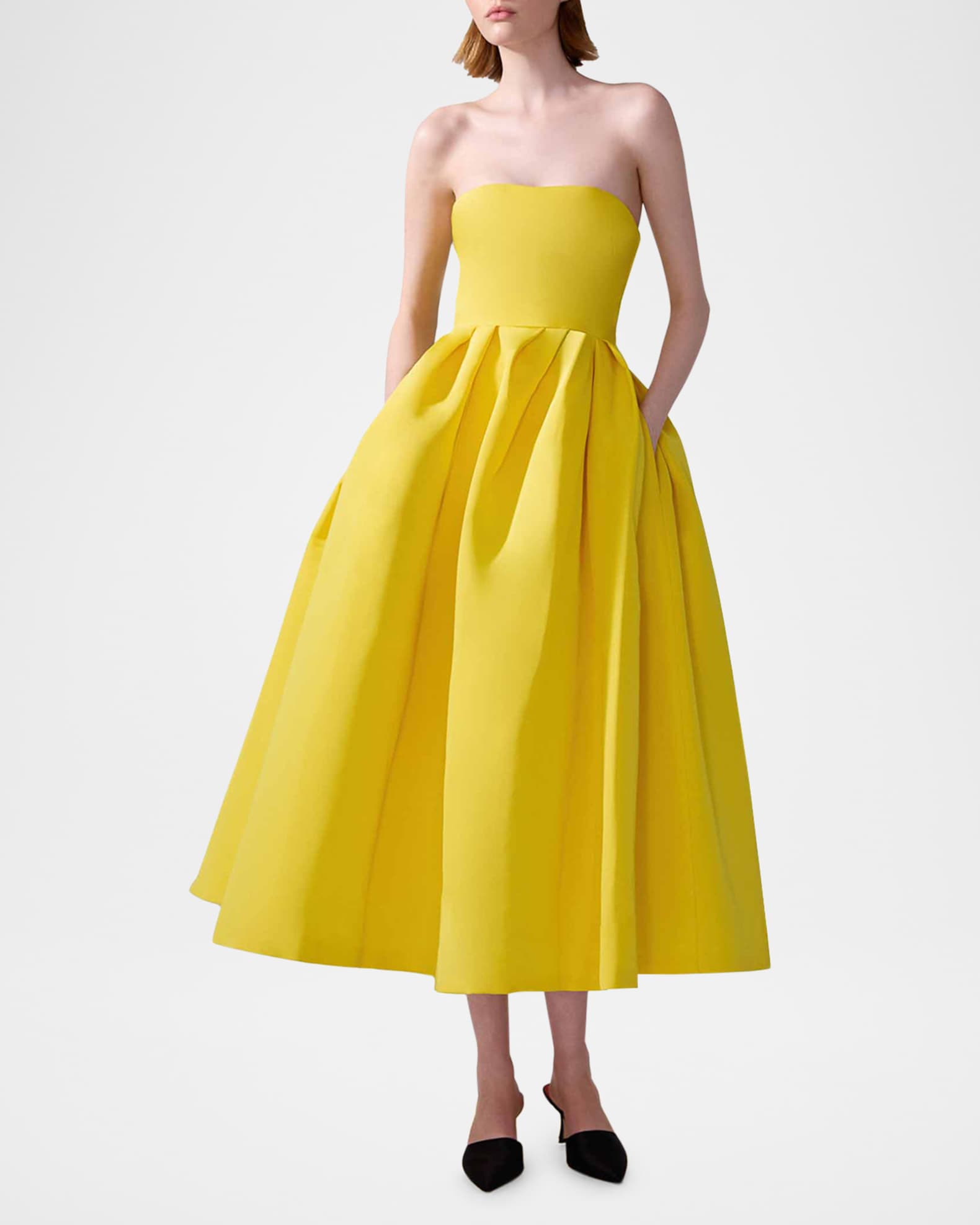Strapless Fit-&-Flare Midi Dress 1