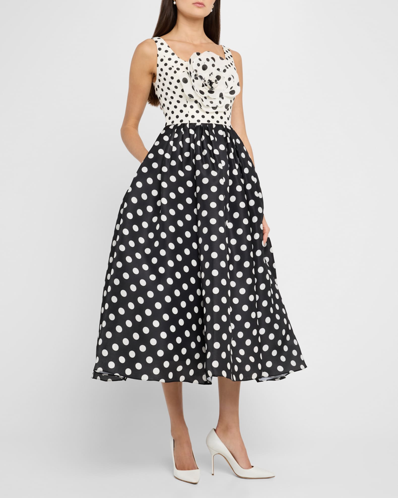 Polka Dot Floral Dress Floral Dress Lady Vintage Dresses Polka Dot Floral Eva  Dress