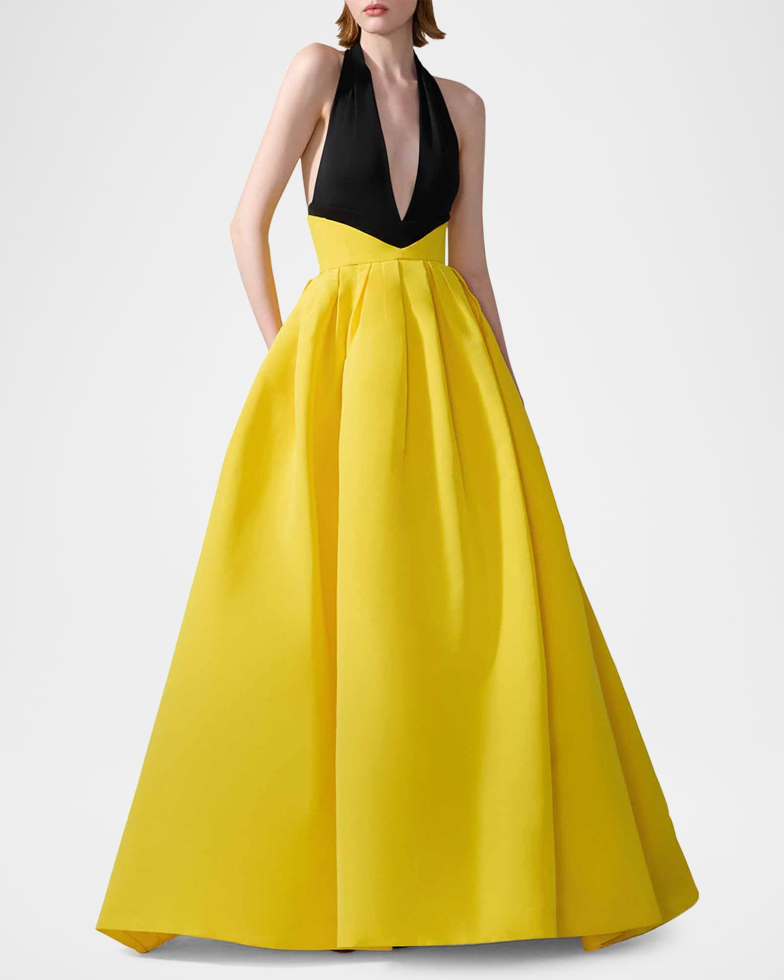 Plunging Halter Ball Gown 1