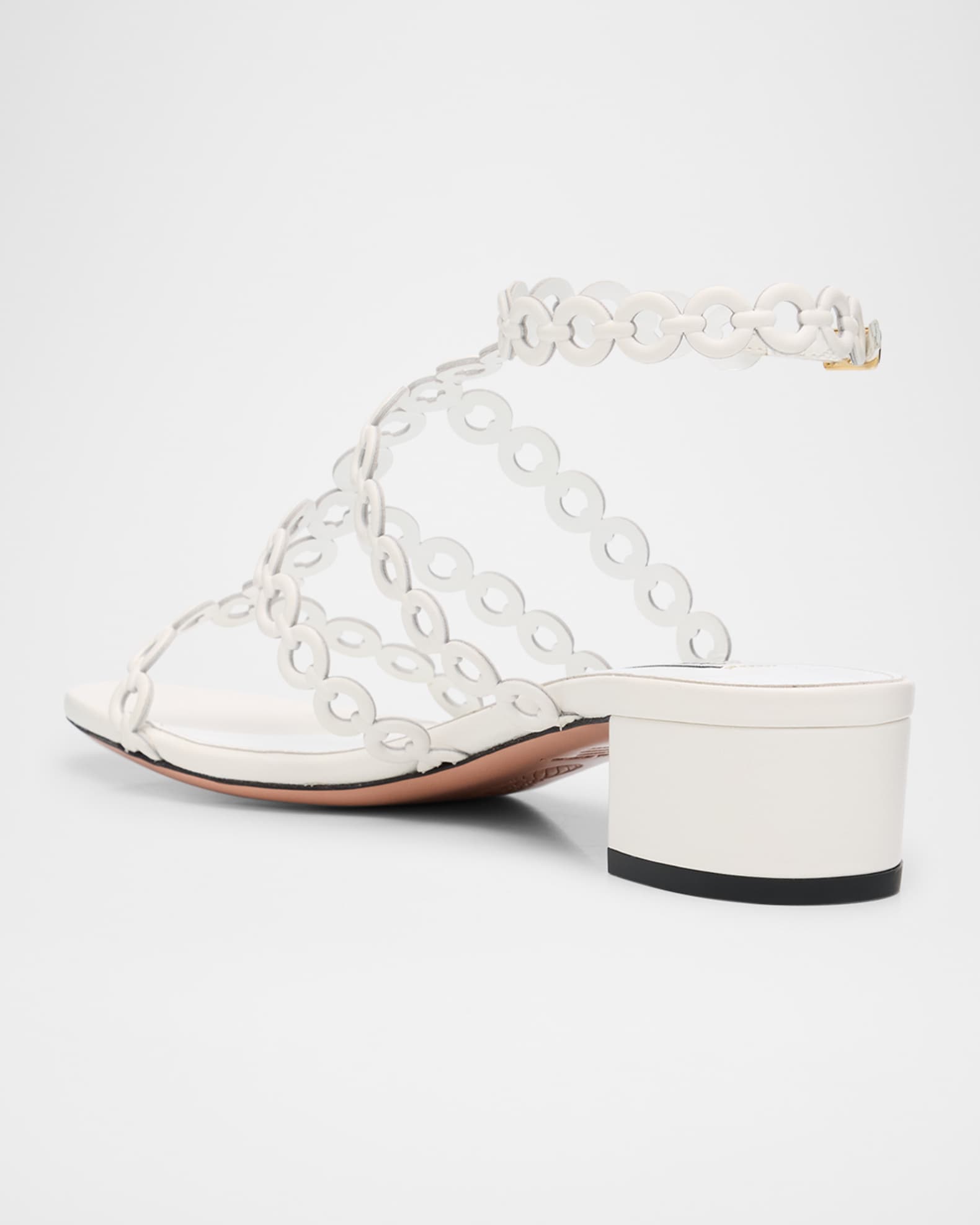 Infinity Leather Chain T-Strap Sandals 1