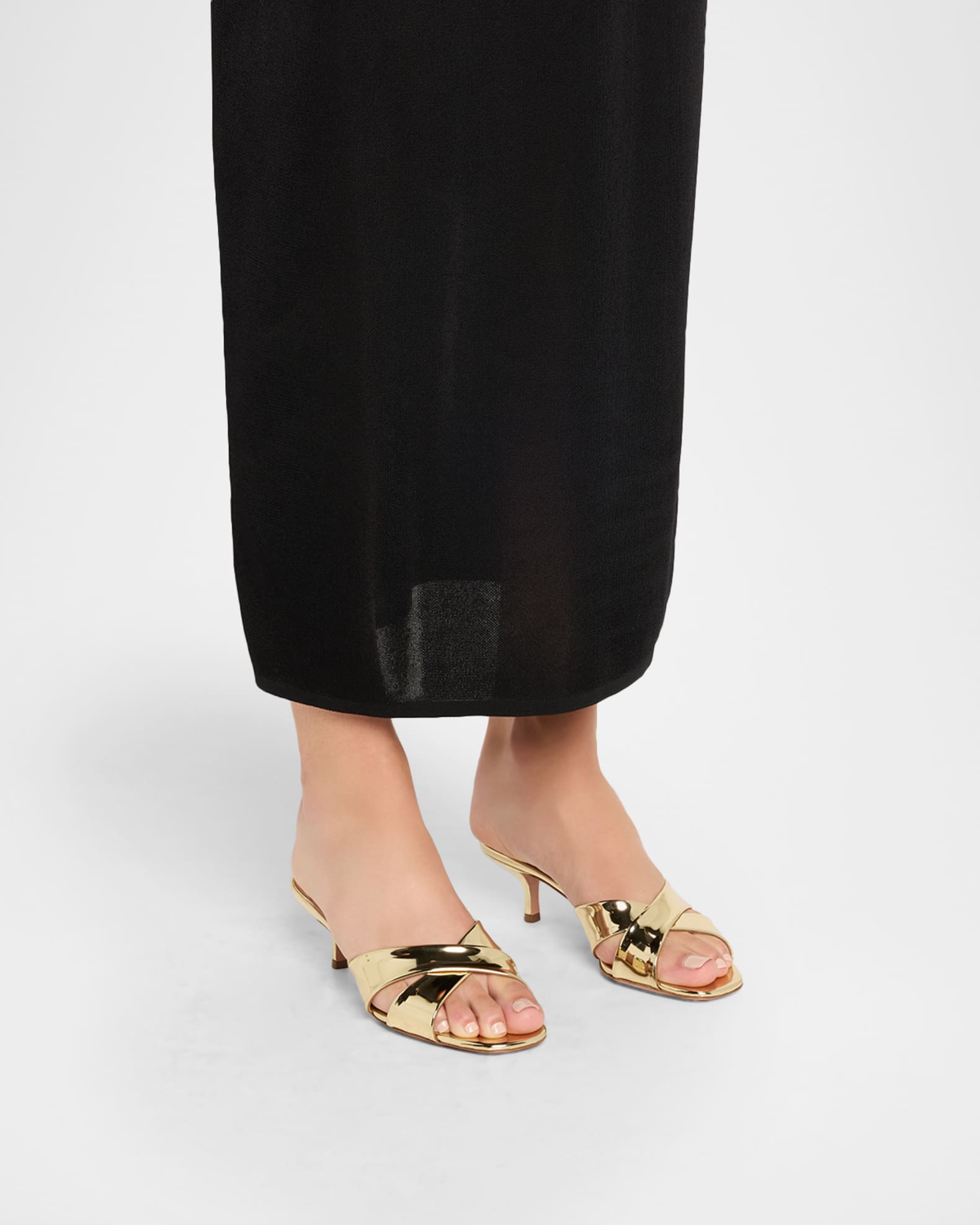 Divine Specchio Kitten-Heel Mule Sandals